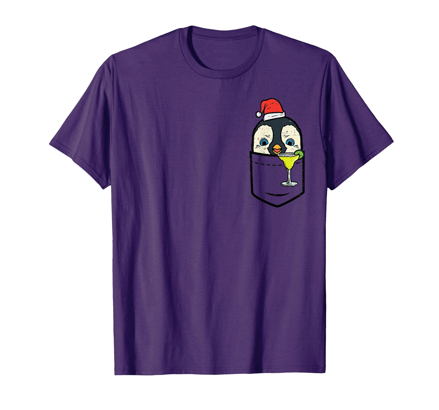 Pocket Santa Penguin Cute Christmas In July Summer Xmas Bird T-Shirt