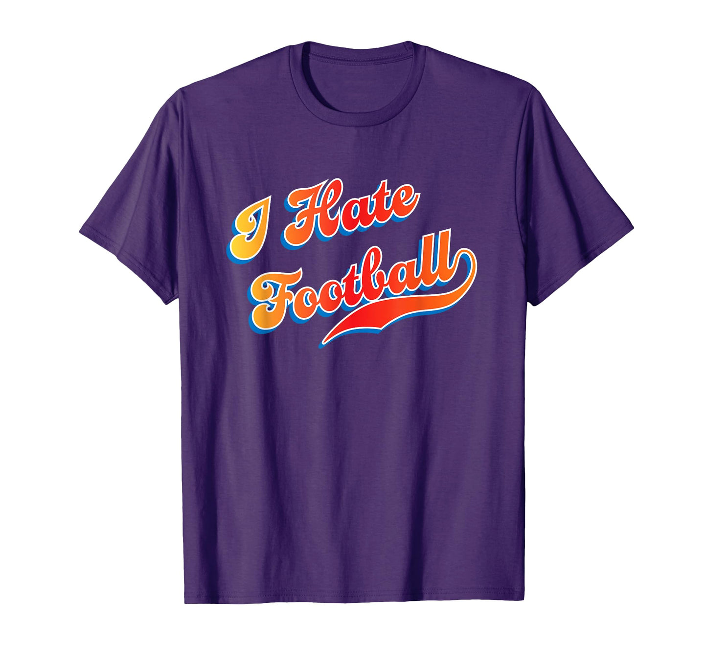 I Love / Hate Sports I Hate Football T-Shirt - Unisex-Adults, Unisex-Kids - Black - Small - Short Sleeve - Cotton, Polyester