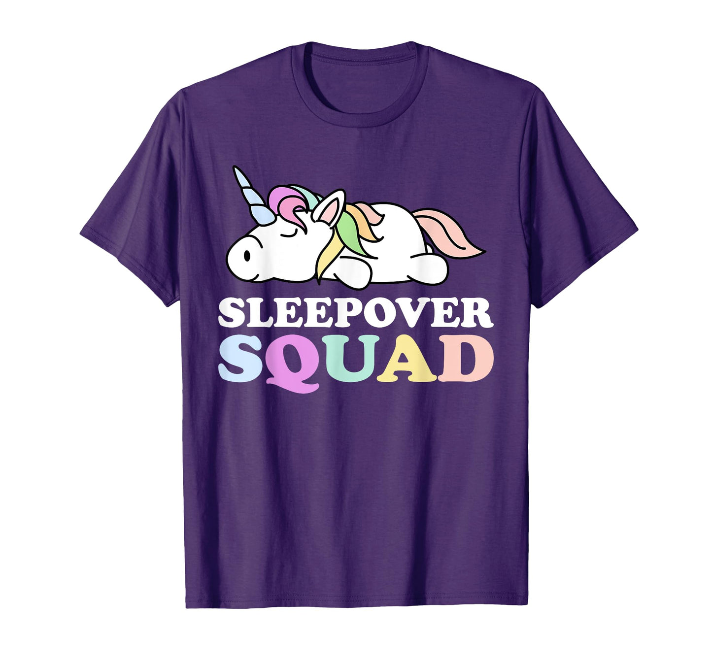 Sleepover Squad for Slumber Party Pajama Unicorn Sleeping T-Shirt