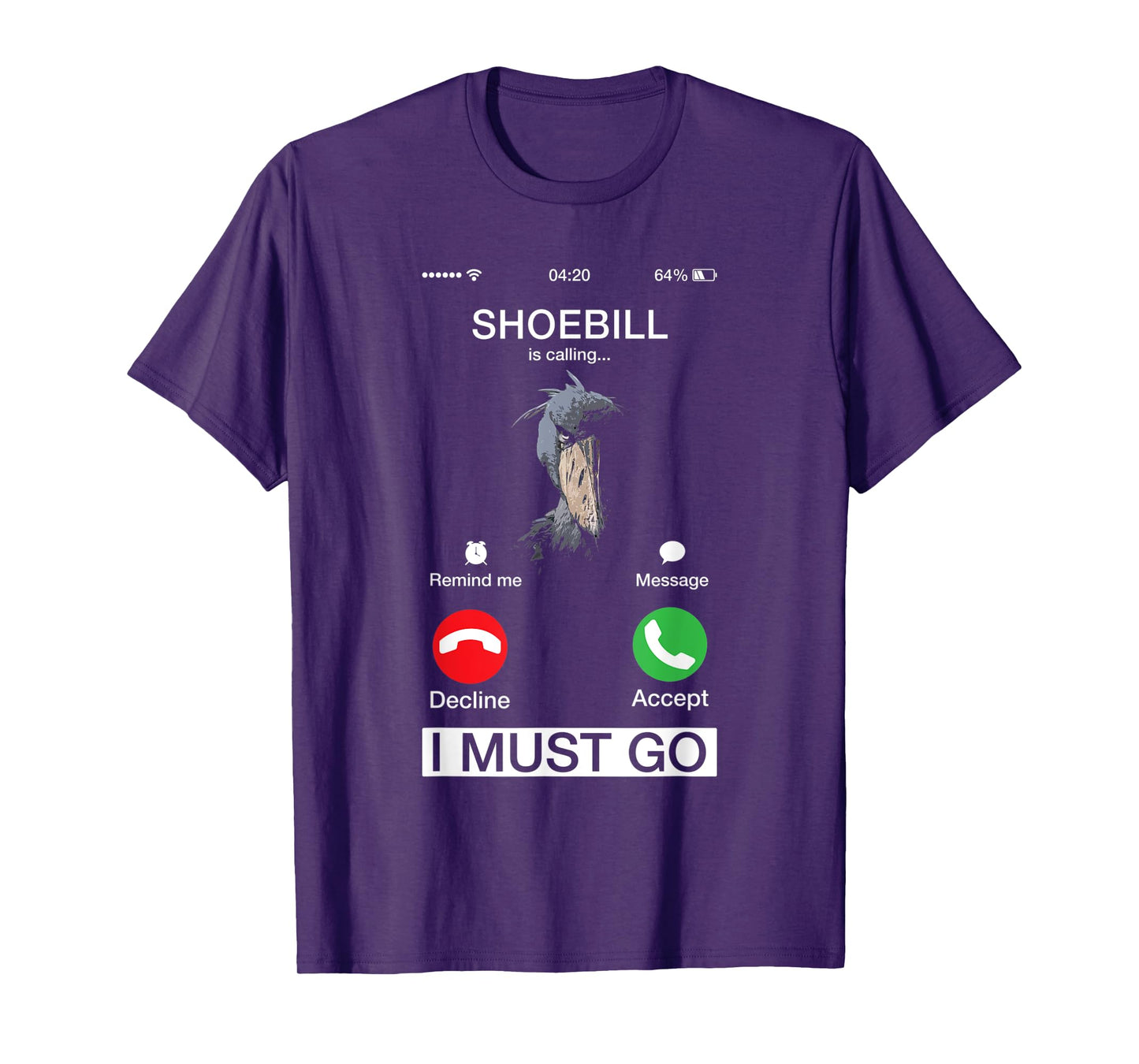Shoebill Is Calling Wildlife Animal Lover Large African Bird T-Shirt