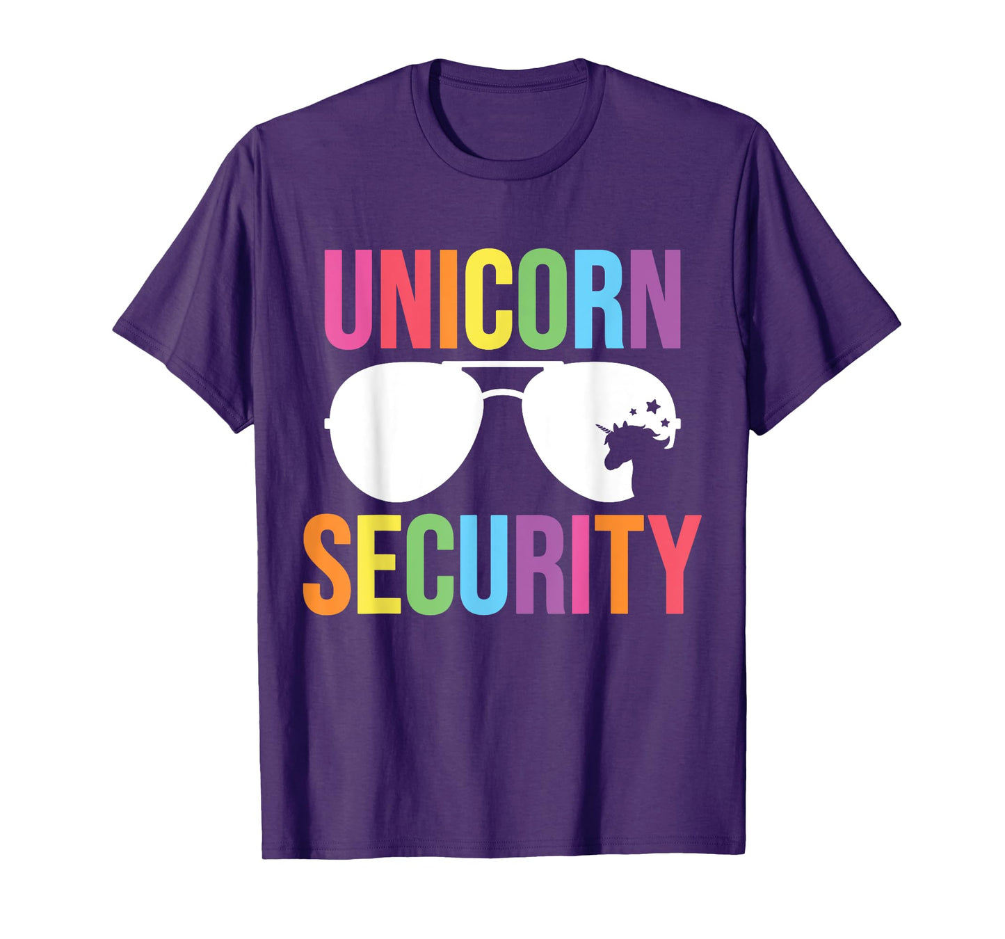 Unicorn Security Birthday Family Halloween Costume Dad Mom T-Shirt