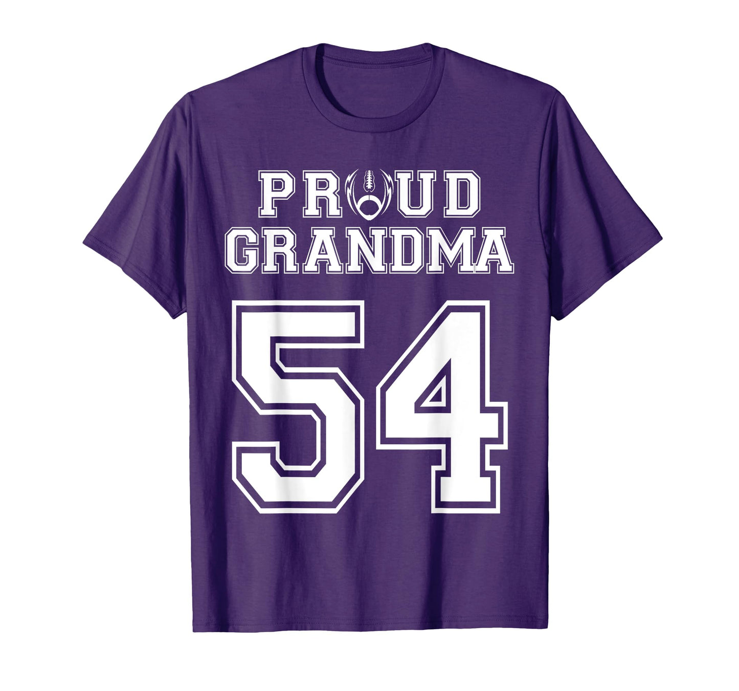 Custom Proud Football Grandma Number 54 Personalized Women T-Shirt