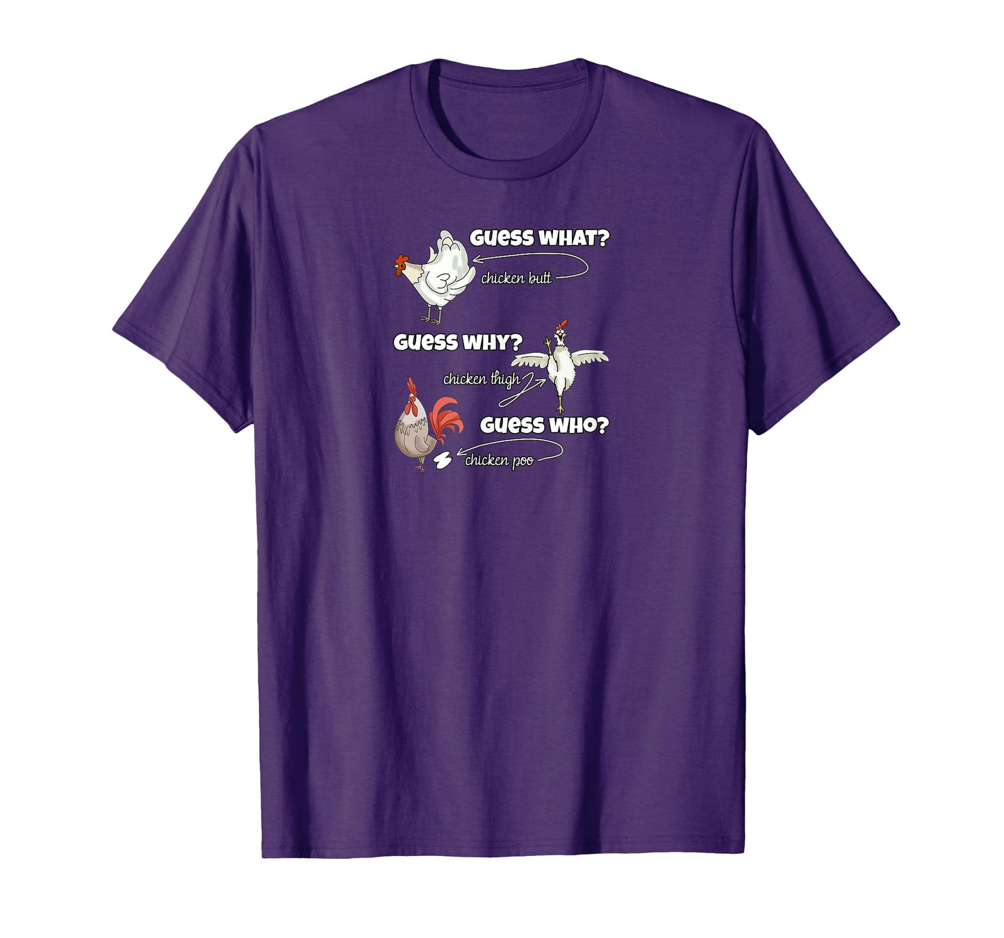 Funny Chicken Butt Guess Why Chicken Thigh Guess Who Poo T-Shirt