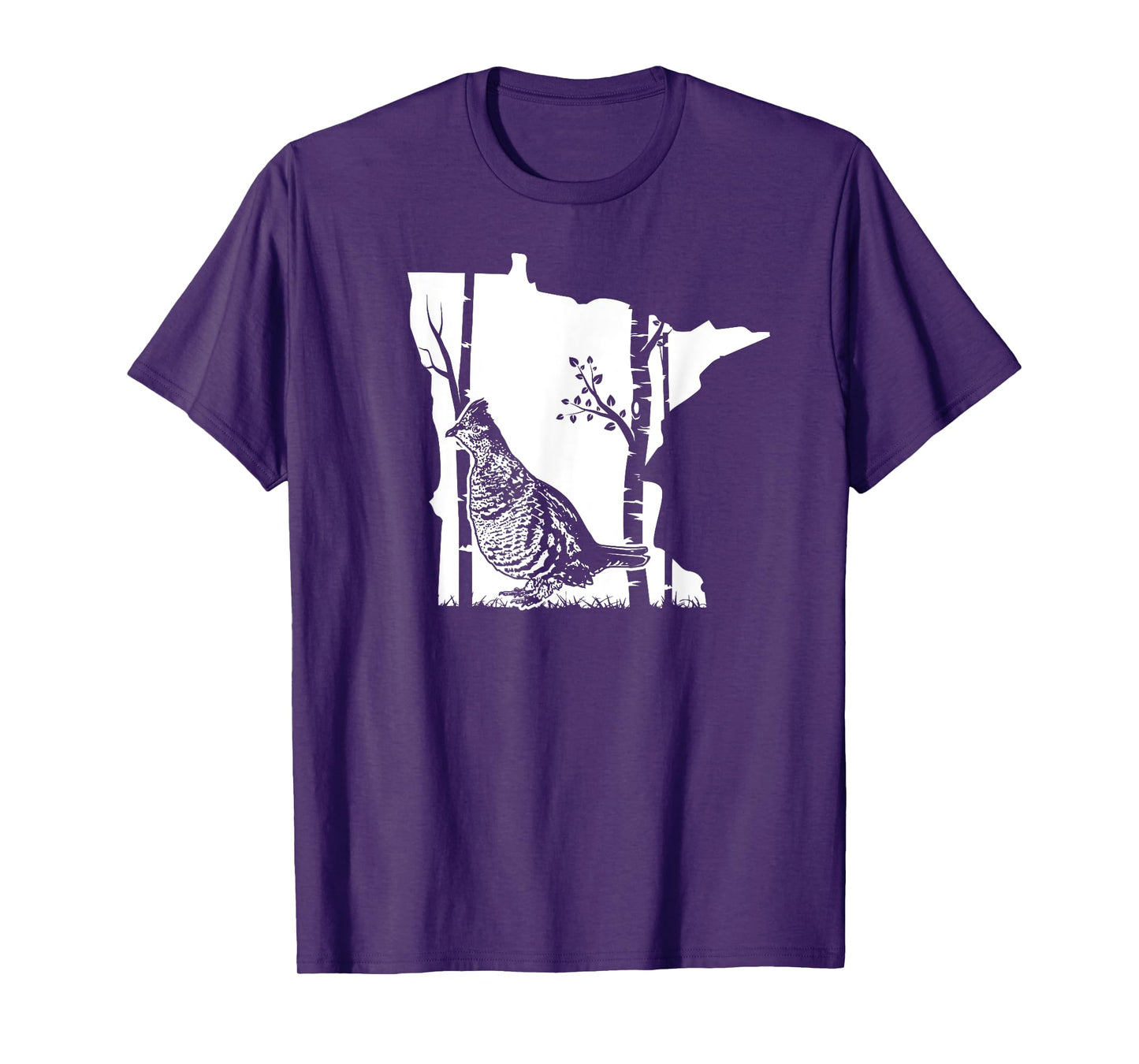Hunting Partridge Grouse- Minnesota map Bird Hunter T-Shirt