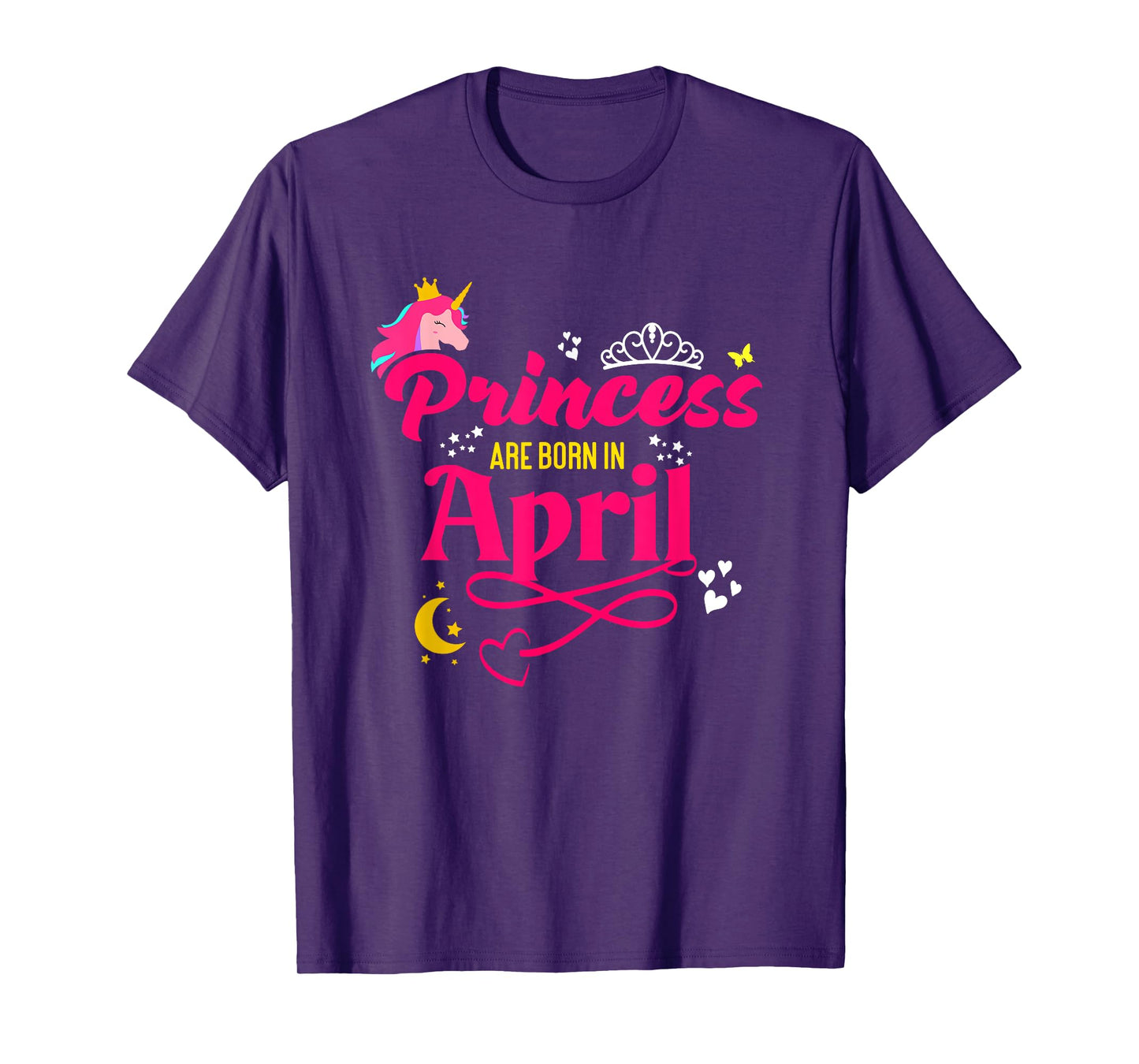 Princess are Born in April - Girls April Birthday T-Shirt