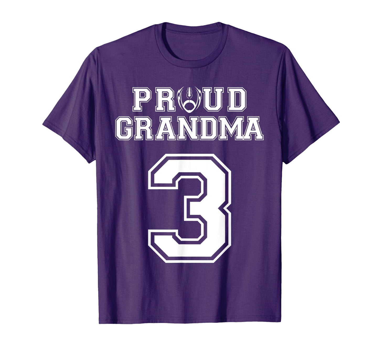 Custom Proud Football Grandma Number 3 Personalized Women T-Shirt