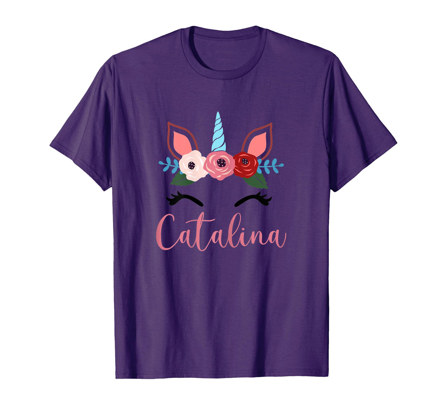 Cute Catalina Magical Floral Unicorn For Girls T-Shirt