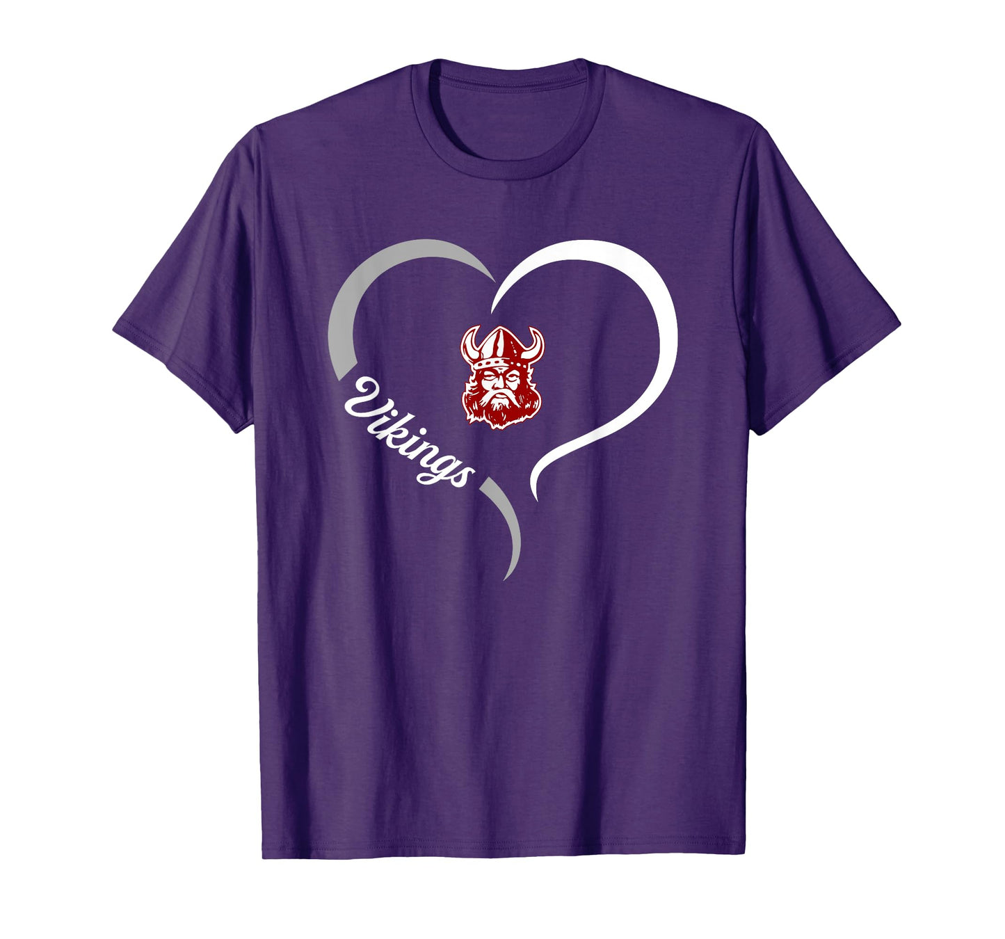 Lowndes Vikings Logo Half Heart Slogan HS T-Shirt
