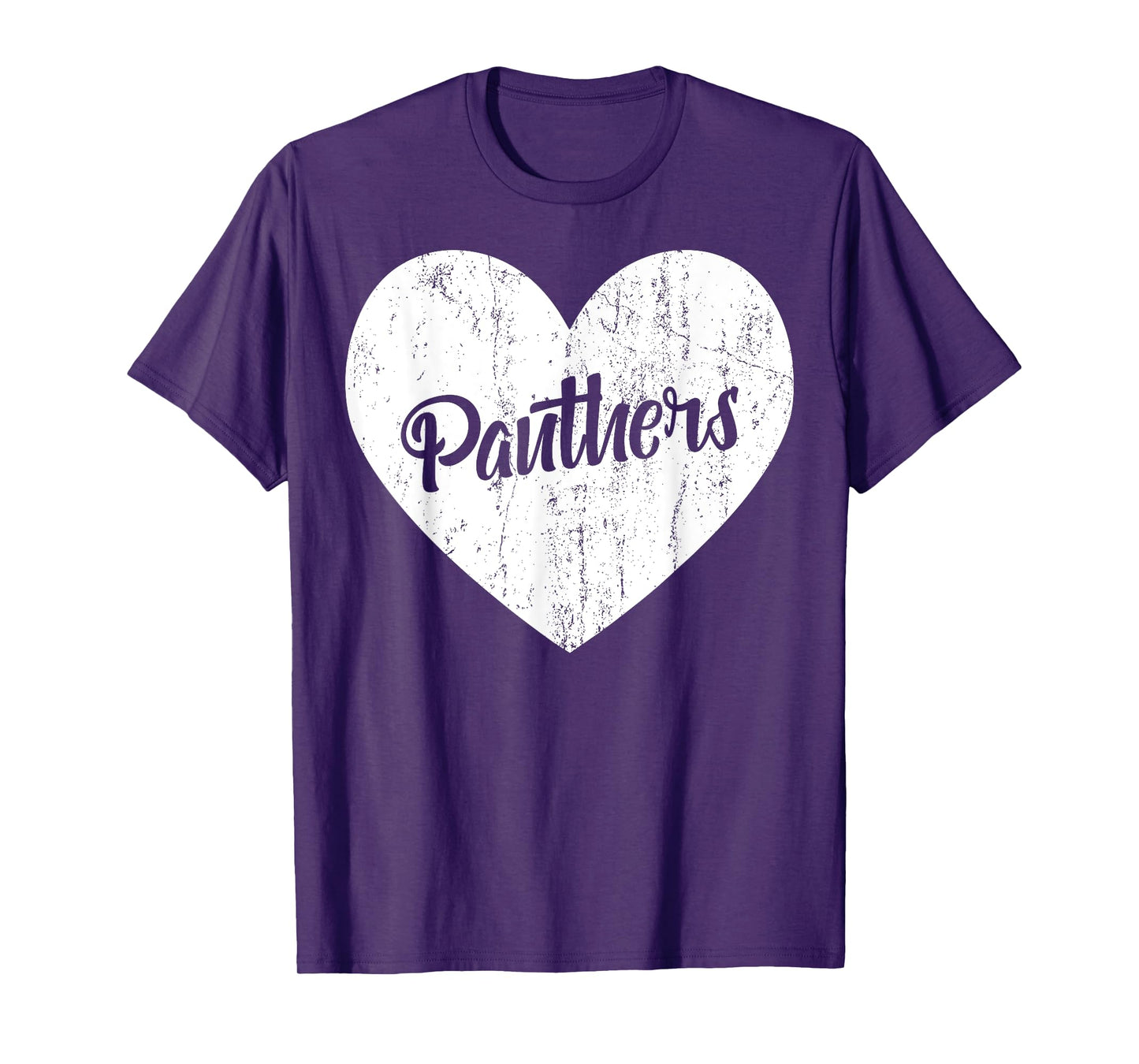 Panthers School Sports Fan Team Spirit Mascot Heart Gift T-Shirt