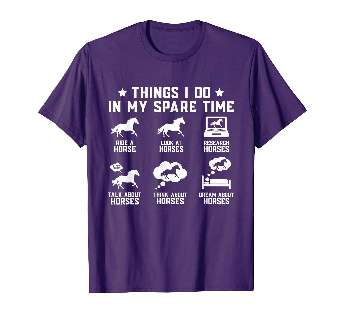 Things I Do In My Spare Time Horse Funny Horse Lovers T-Shirt