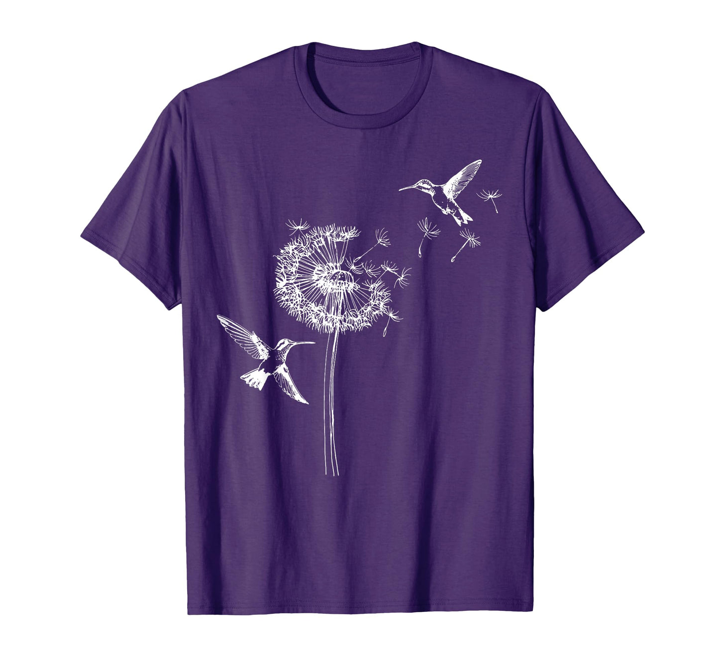 Hummingbird Bird Floral Dandelion Spring Birds Flower T-Shirt
