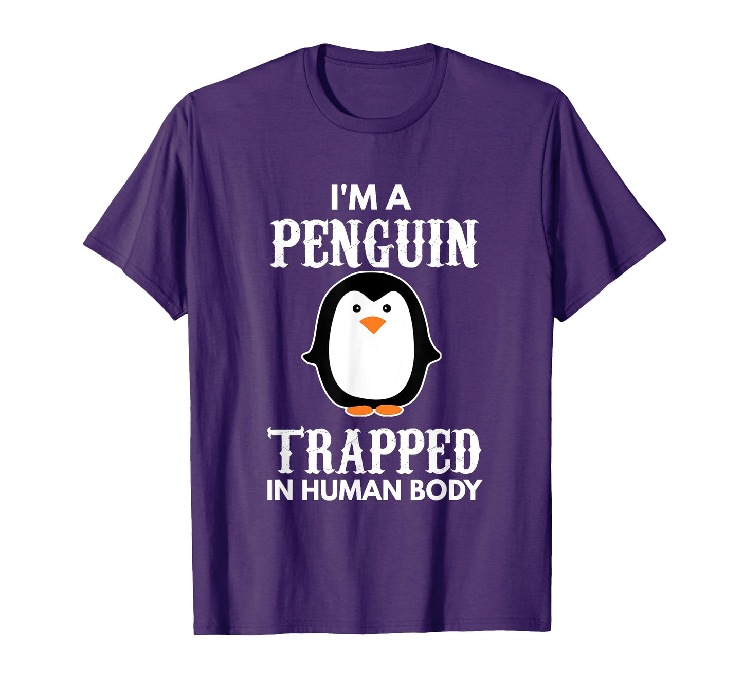 Funny Animal Designs For Kids, Men And Women I'm A Penguin Trapped In Human Body Penguin Bird Kids Unisex Black Cartoon T-Shirt