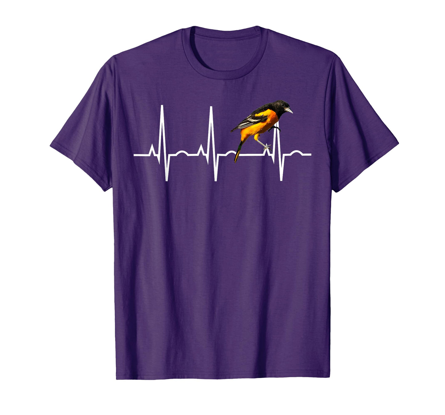 Oriole Shirt for Birders - Baltimore Oriole Heartbeat Tee T-Shirt