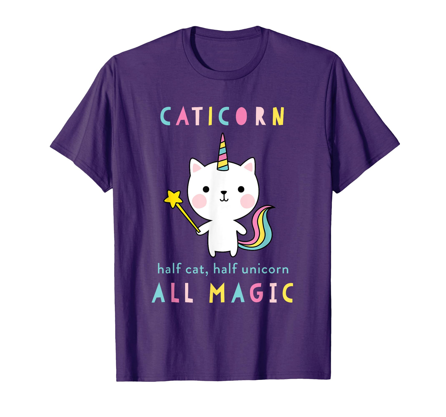 Caticorn Half Cat Unicorn Shirt Cute Girls Meowgical Theme T-Shirt
