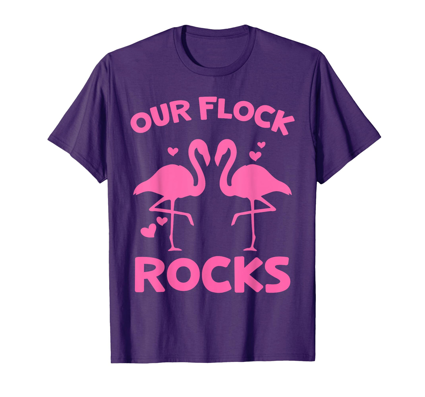 Our Flock Rocks Flamingo Matching Family Vacation Group T-Shirt