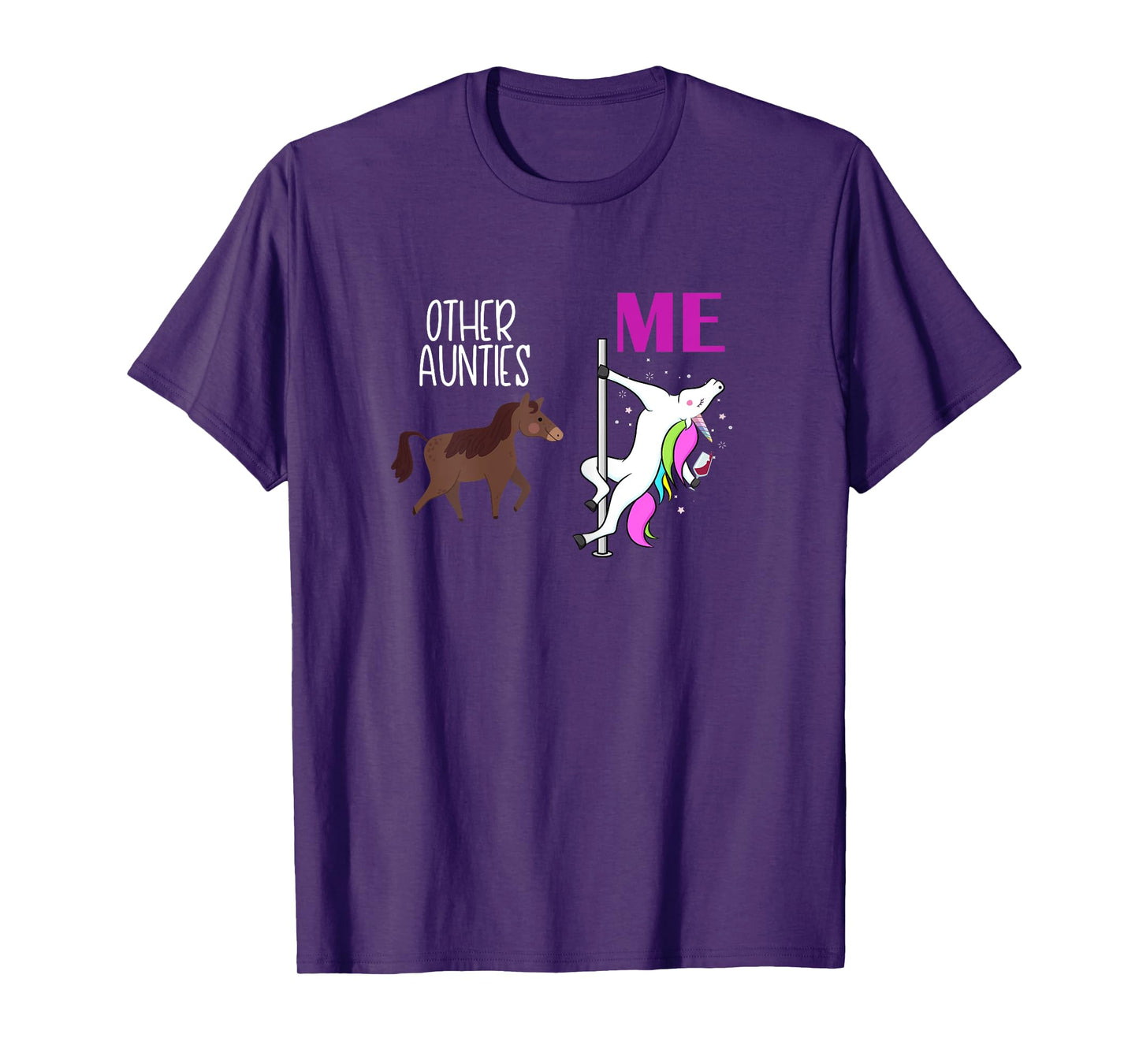 Other Aunties Me Unicorn Aunt Wine Lover Tee T-Shirt
