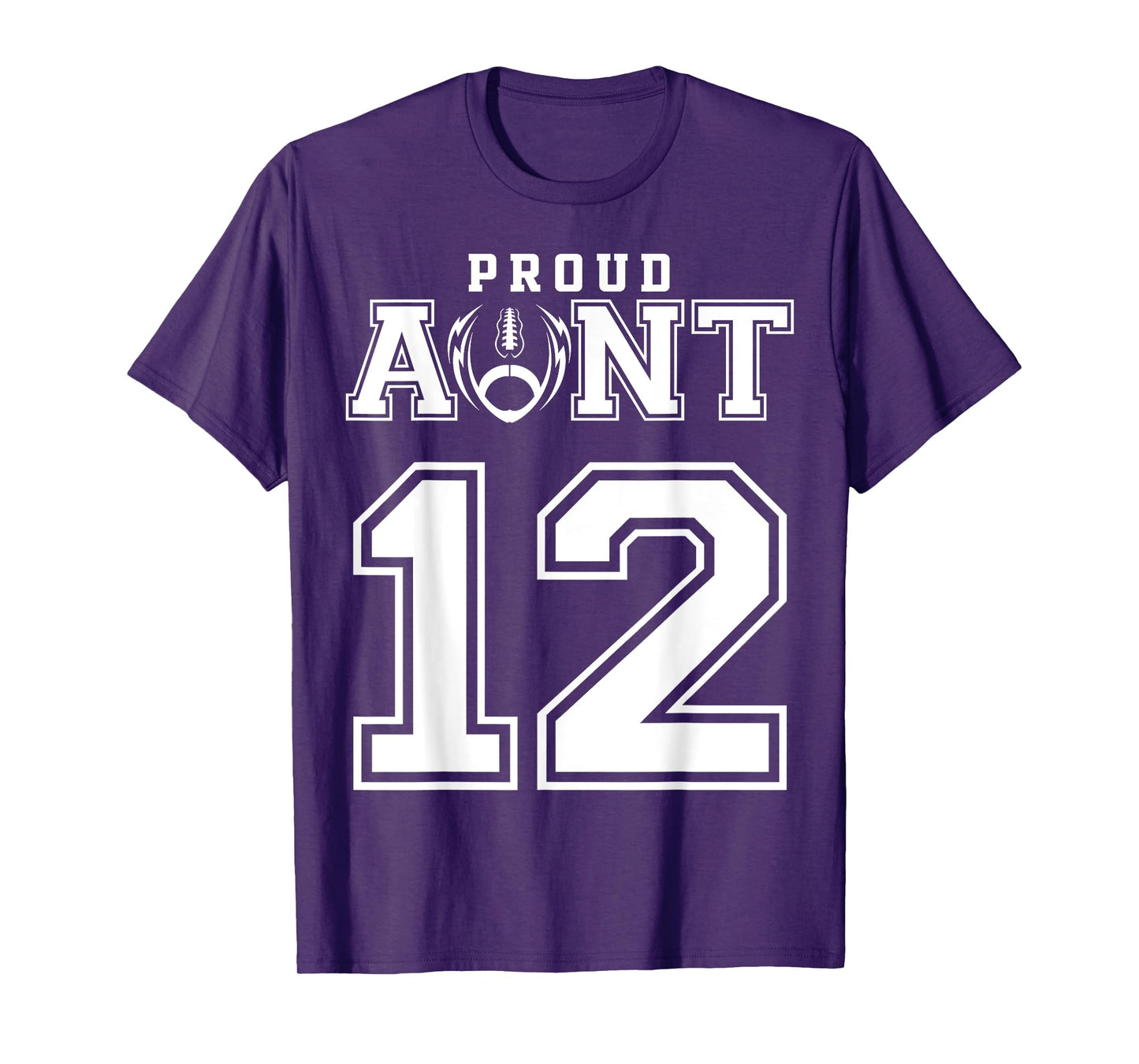 Custom Proud Football Aunt Number 12 Personalized For Women T-Shirt