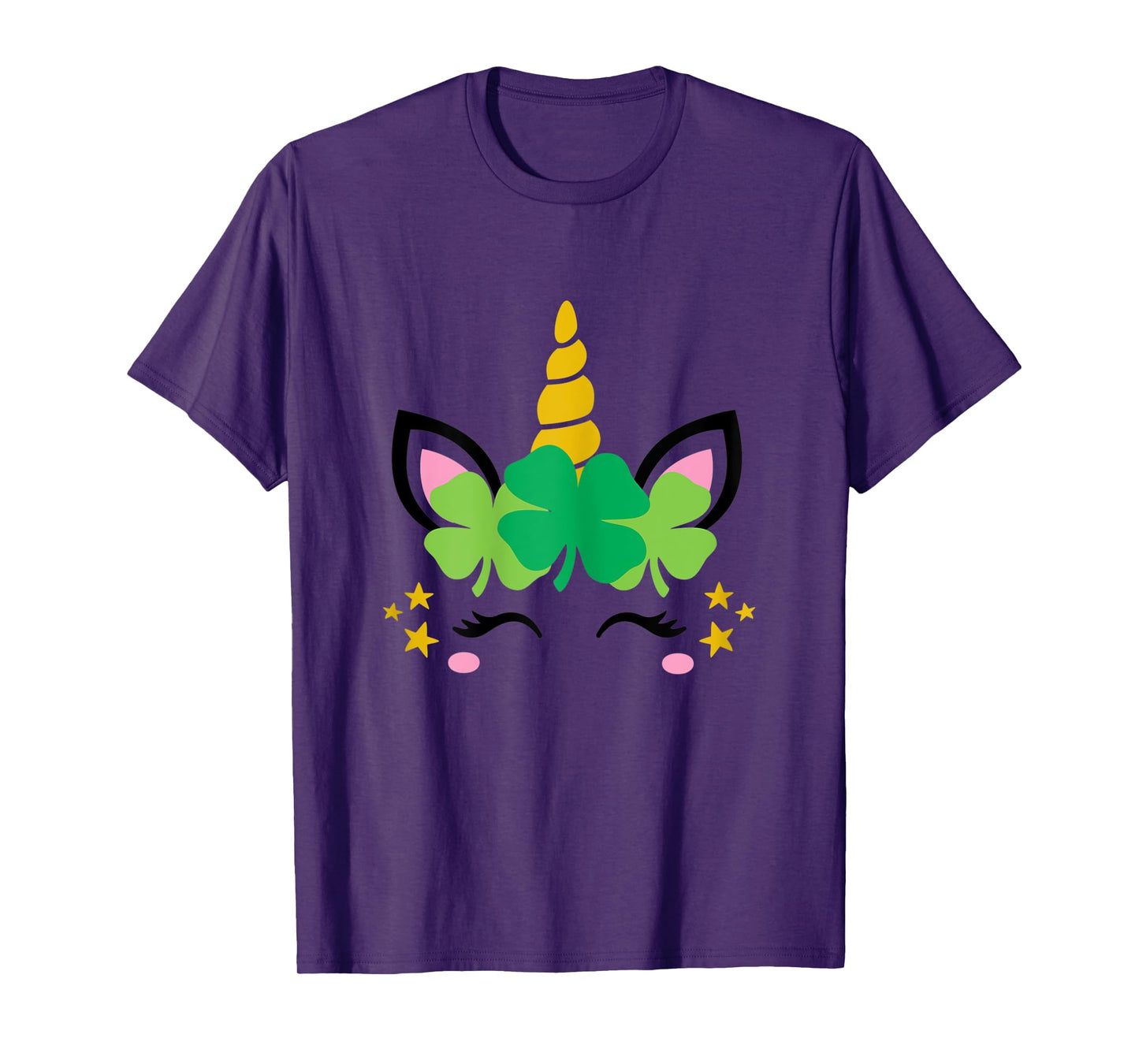 Unicorn Face St Patrick's Day Kids Girls Women T-Shirt
