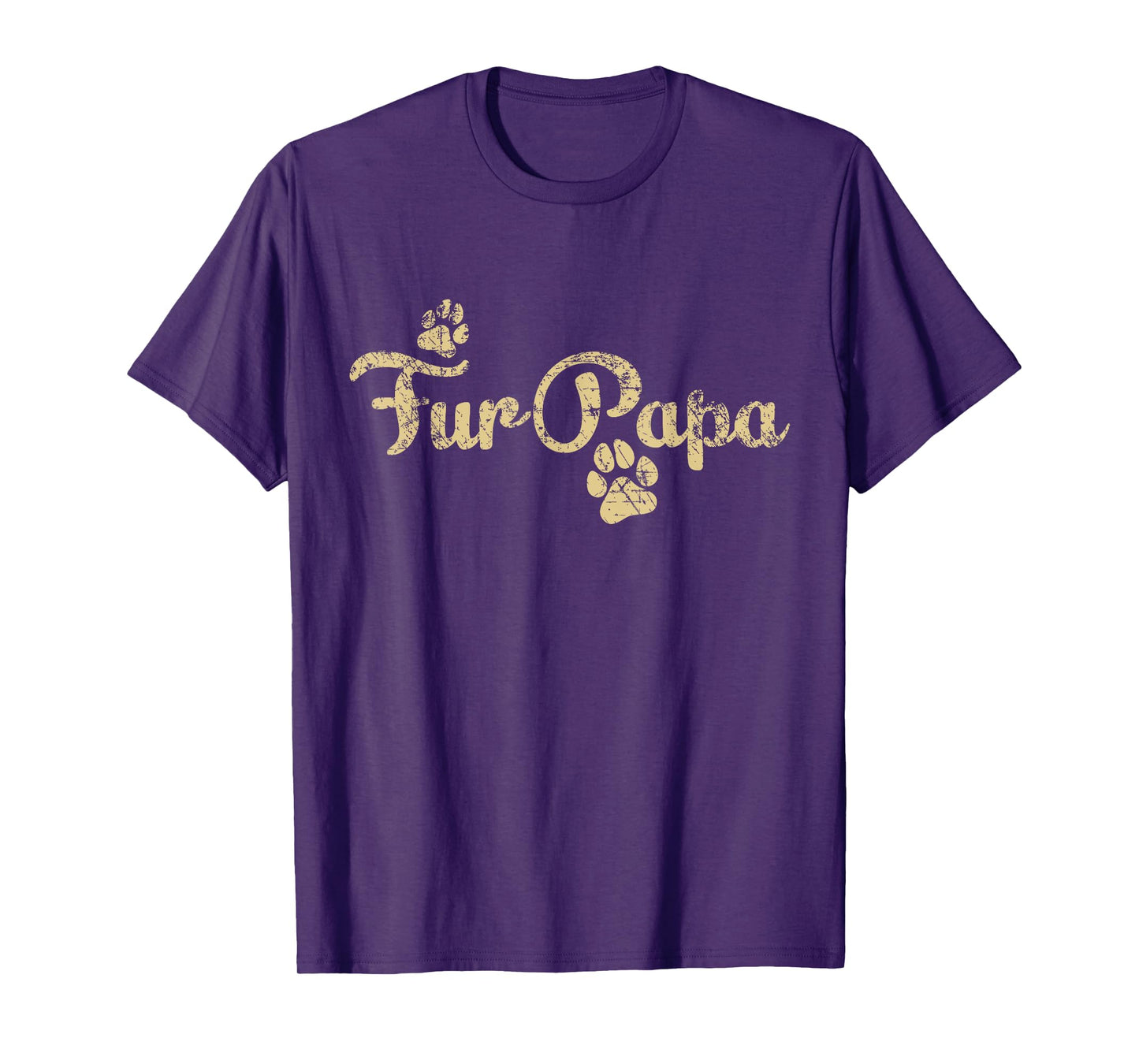 Fur Papa Cute Dog Cat Lover Dad Pawprint Gift T-Shirt for Men Women