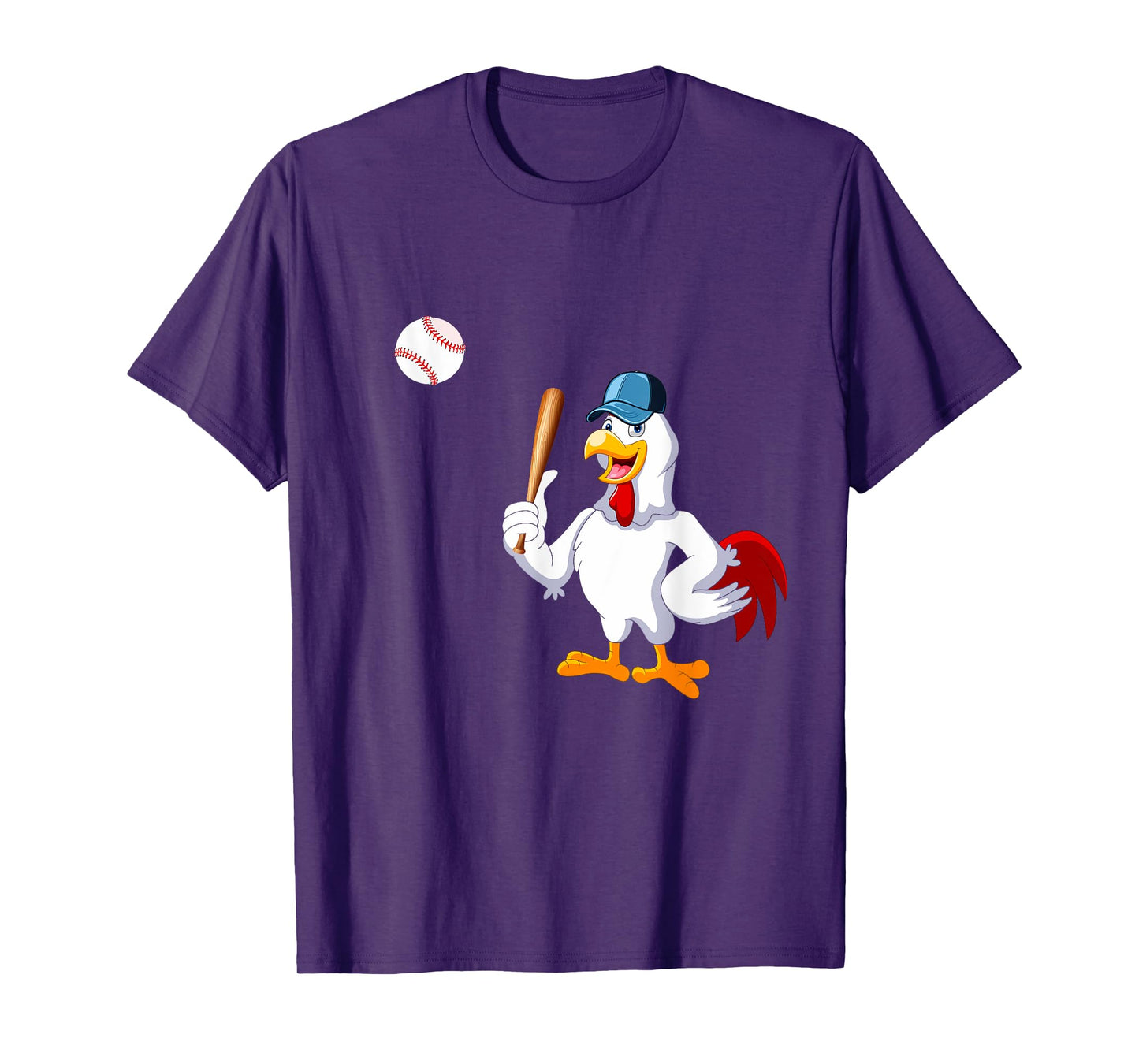 Chicken Playing Baseball Costume Baseball Player Family Kids T-Shirt