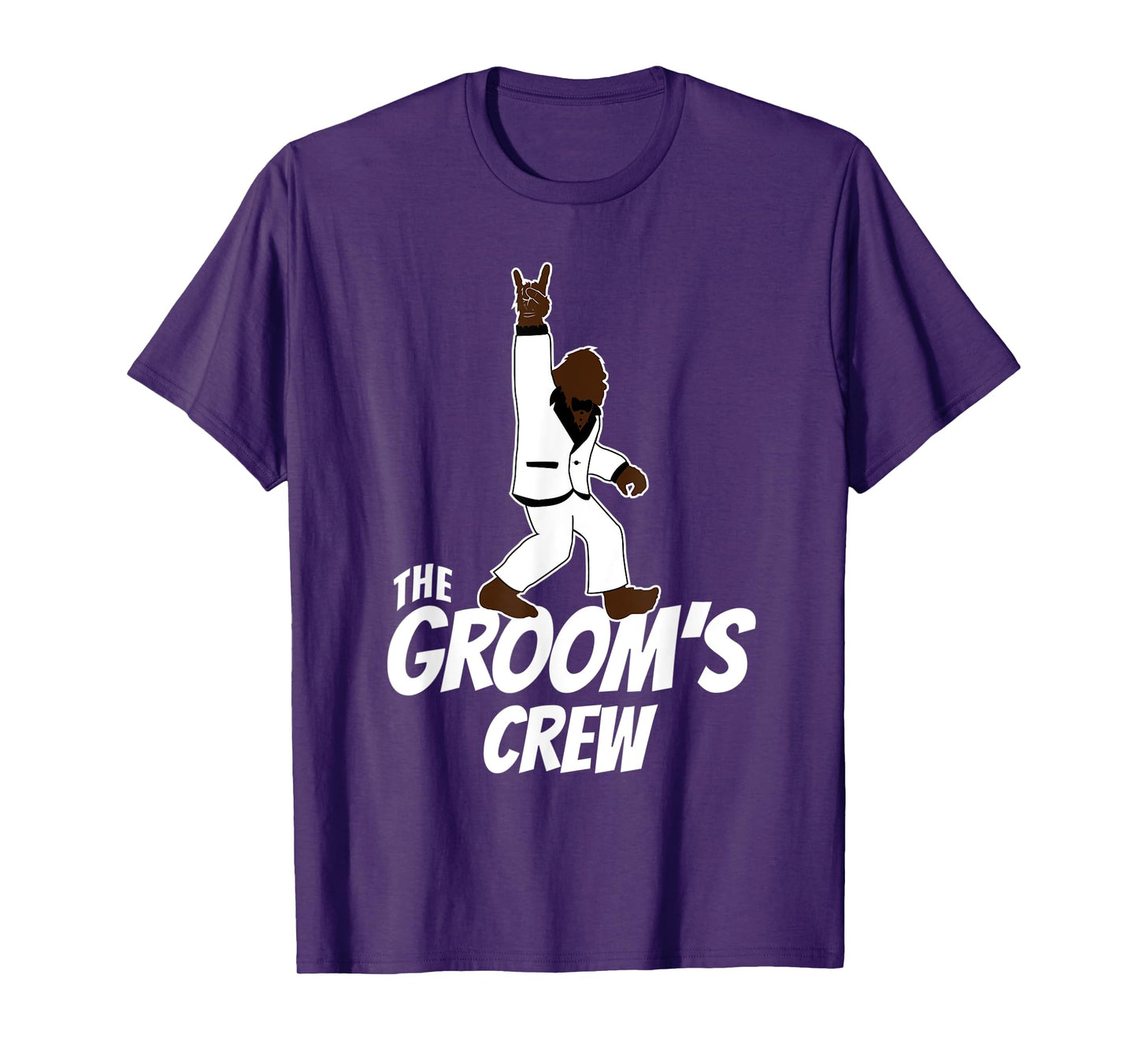 Bachelor Party Groomsman The Groom's Crew Bigfoot Rock On T-Shirt