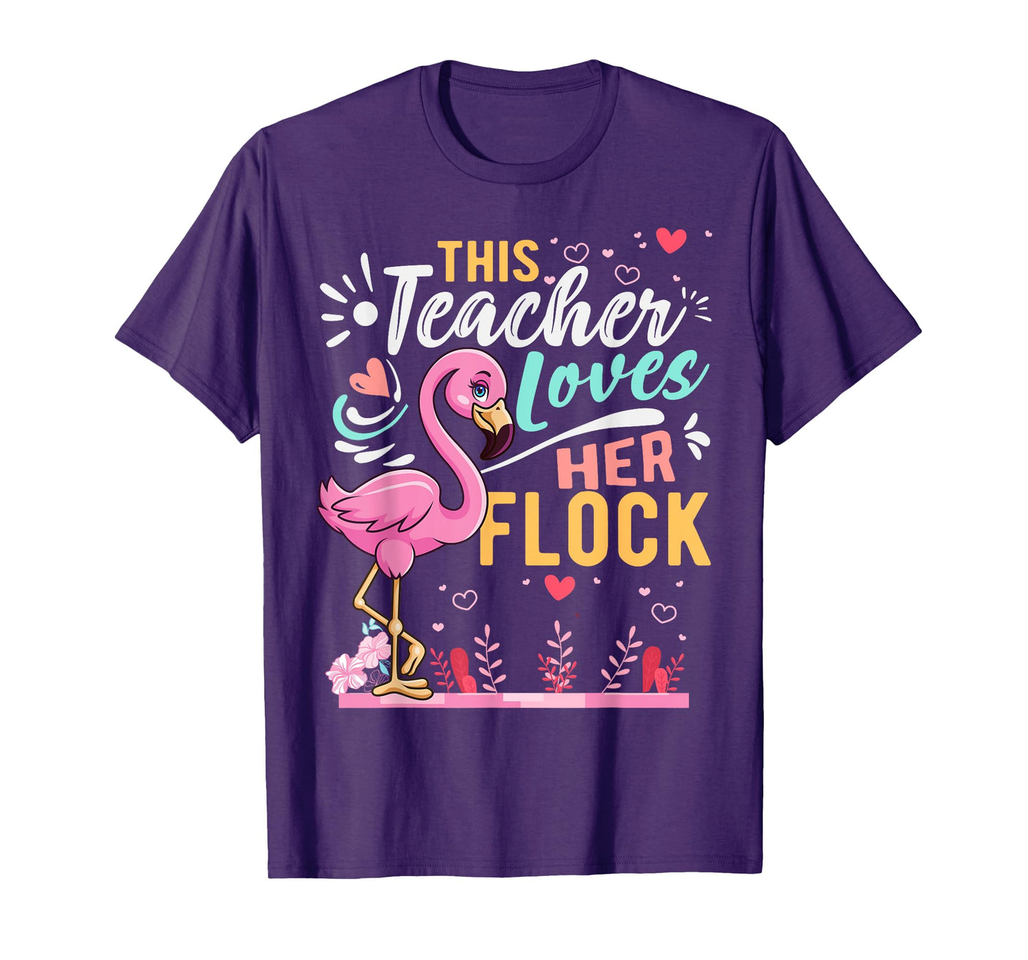 This Teacher Loves Her Flock Flamingo Teacher Back To School T-Shirt