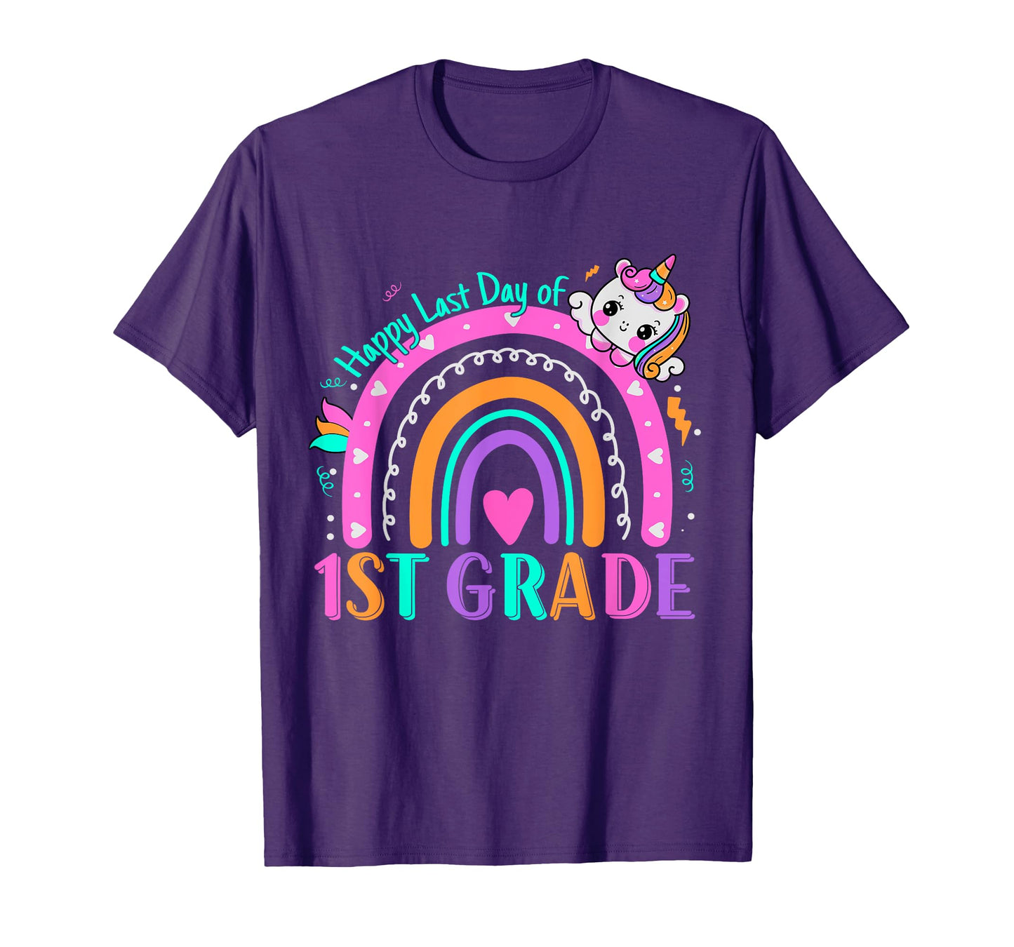 1st Grade Happy Last Day Of School Teacher Students Unicorn T-Shirt
