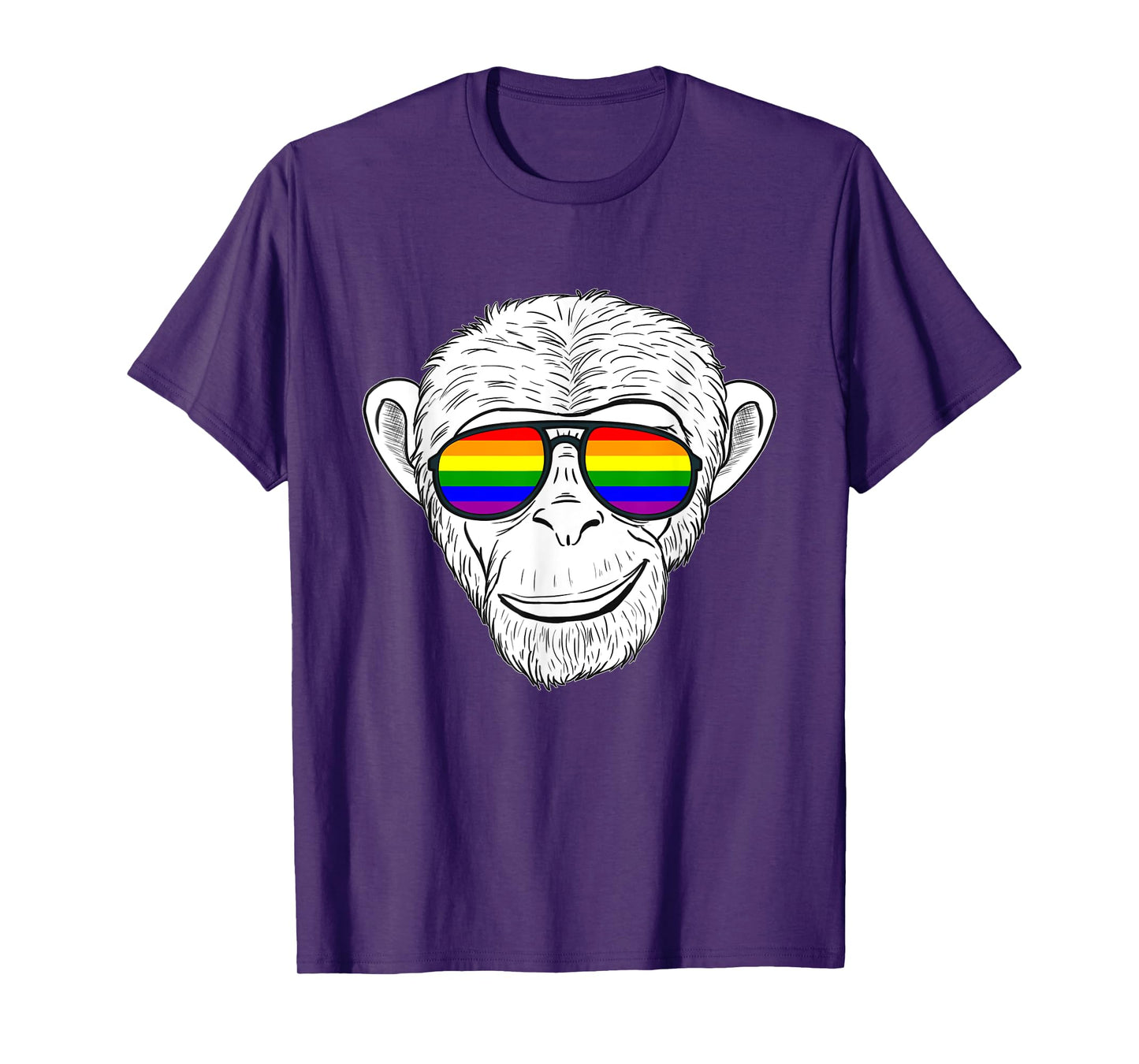 Monkey Chimp With Rainbow Sunglasses Rainbow Monkey T-Shirt