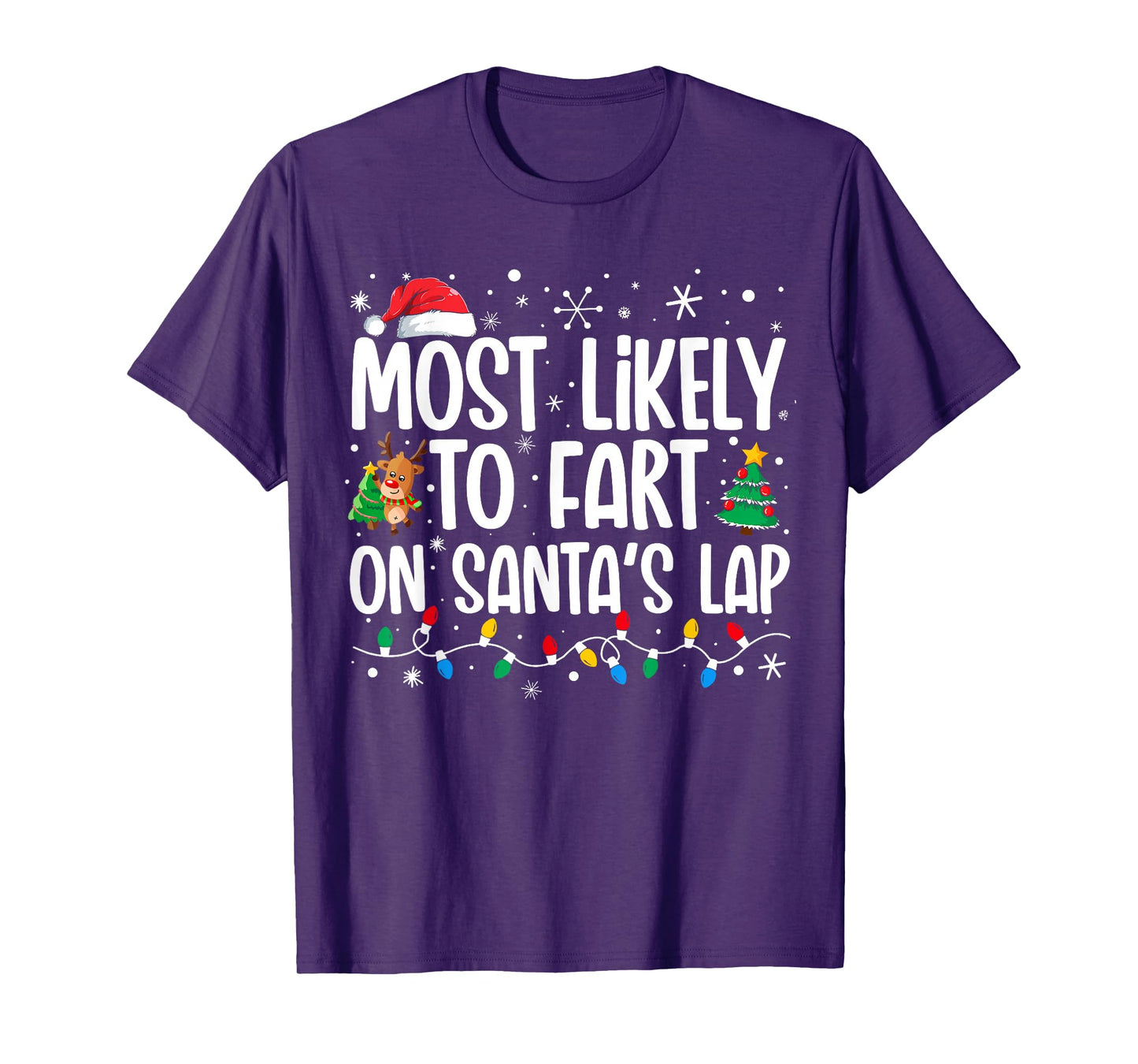 Most Likely To Fart On Santa's Lap Family Matching Christmas T-Shirt