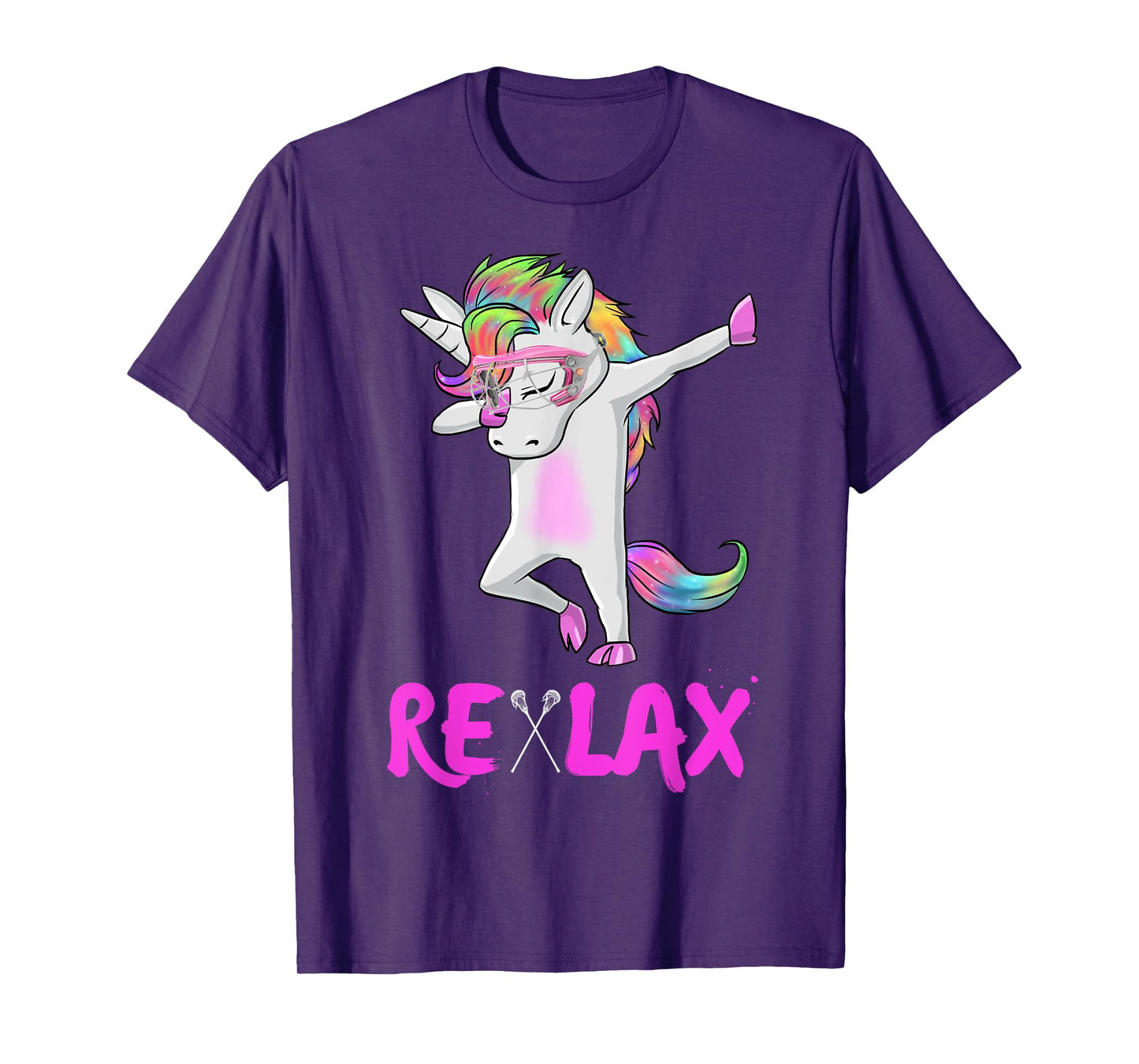 reLAX unicorn dab youth lacrosse Tees Lacrosse funny T-shirt