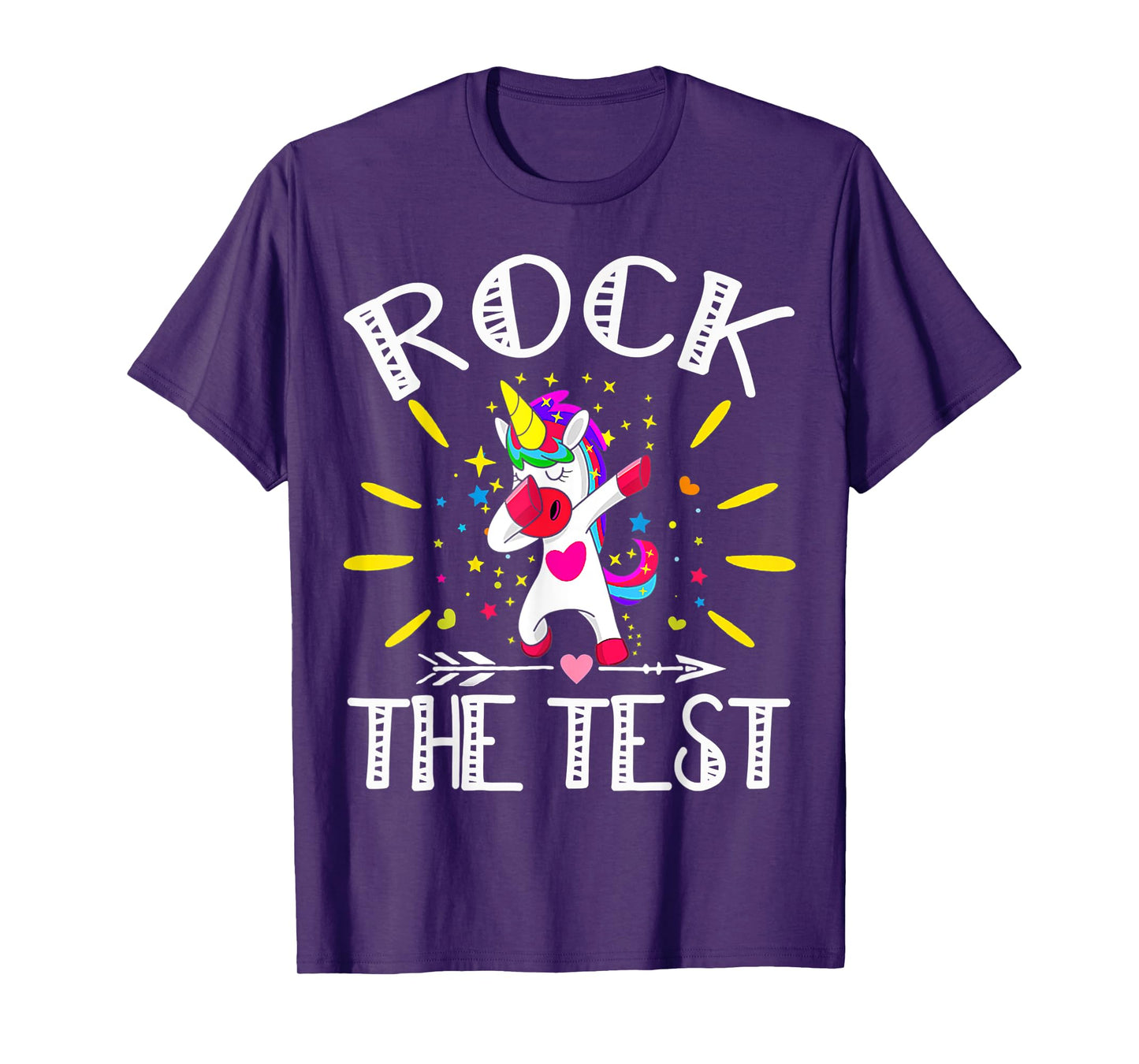 Test Day Rock The Test Teacher Testing Day Unicorn Teacher T-Shirt
