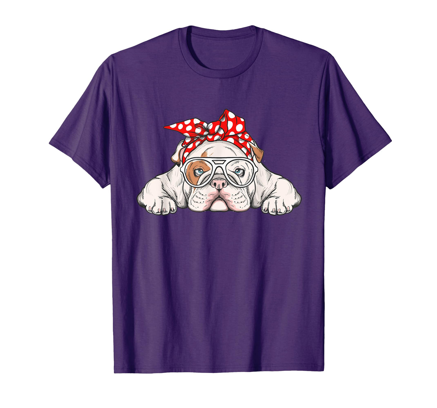 English Bulldog With Bandana - Dog Animal Lover Puppy Owner T-Shirt