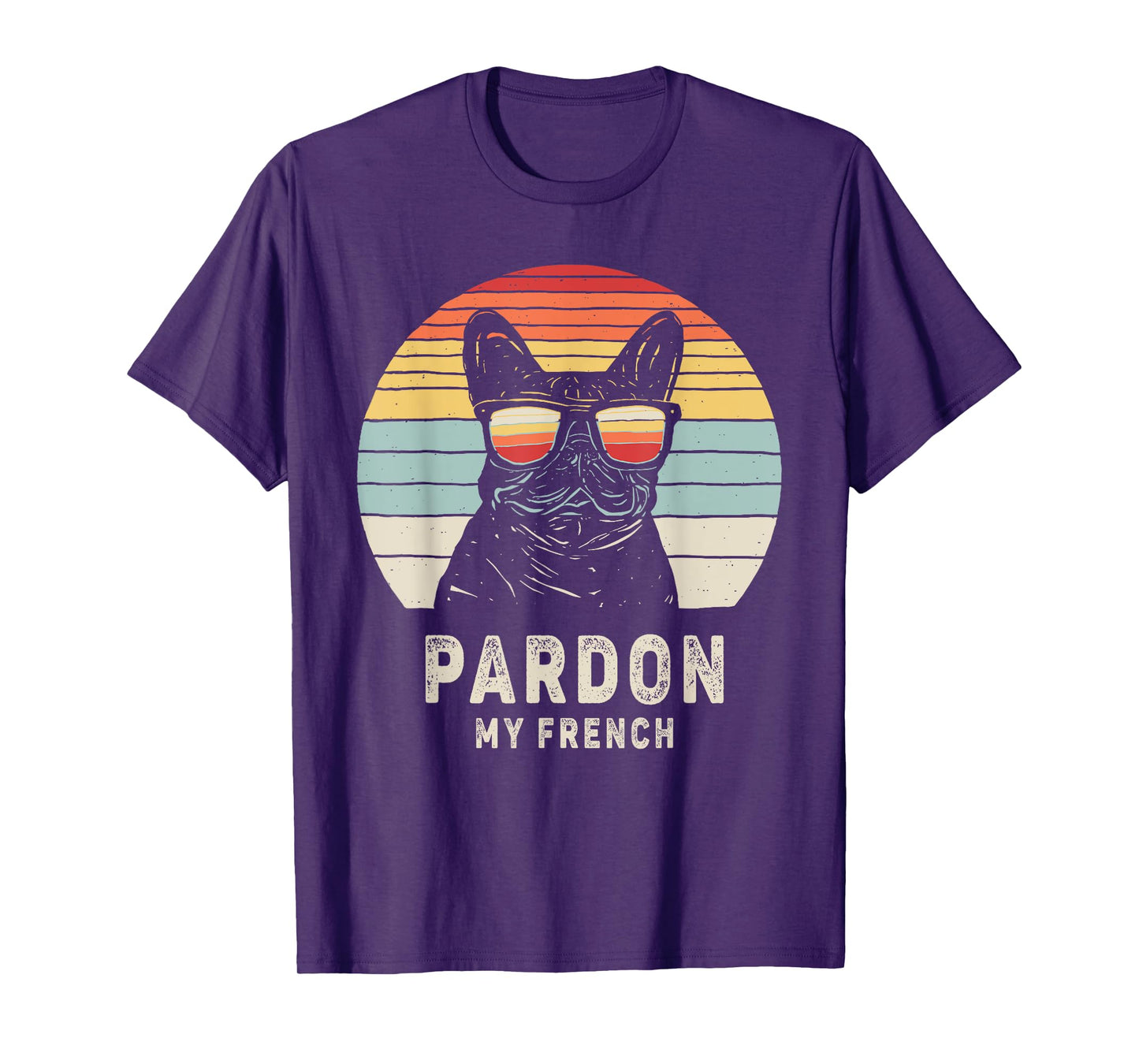 Vintage Retro Pardon My French Frenchie Bulldog Dog T-Shirt