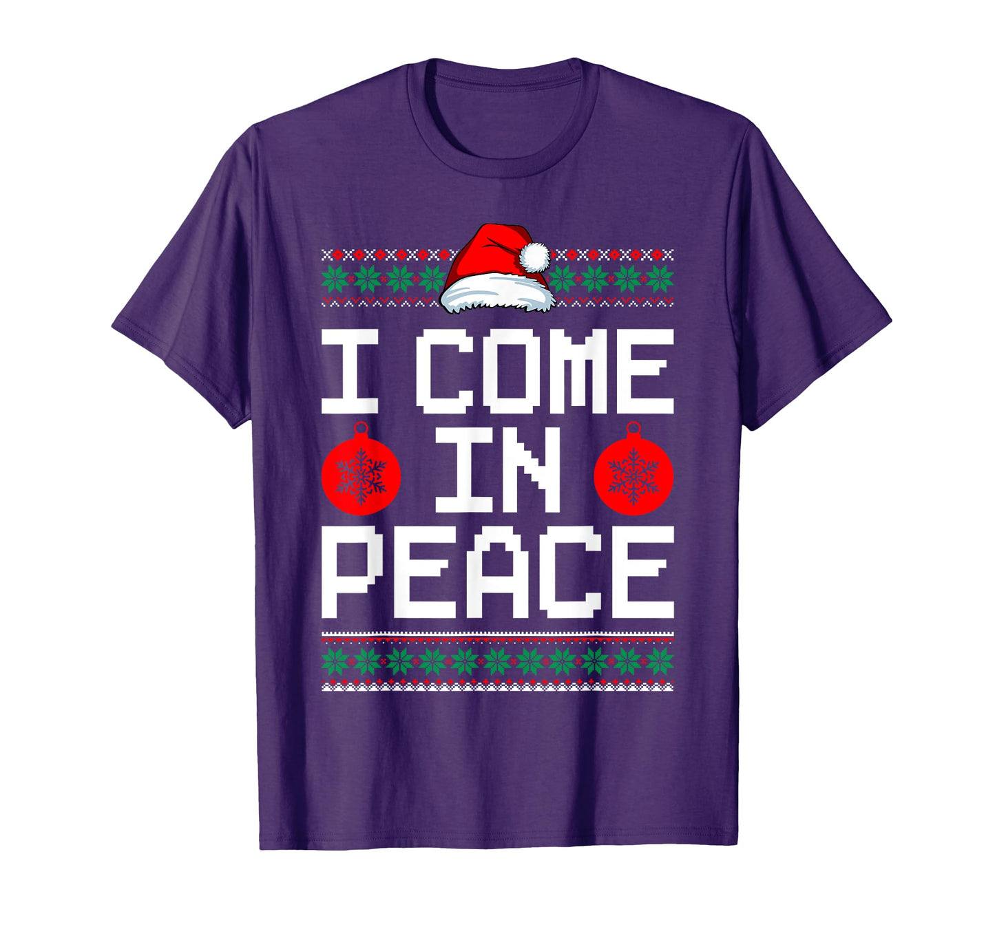 I Come In Peace Matching Couple Ugly Christmas Xmas Sweaters T-Shirt