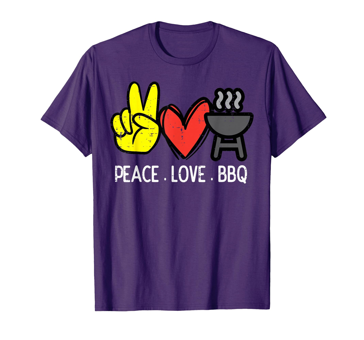 Peace Love Bbq Retro Barbecue Meat Grilling Men Women Kids T-Shirt