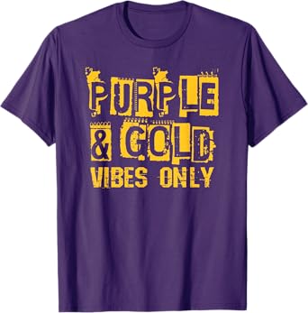 Purple & Gold Shirt Game Day High School Football Retro T-Shirt