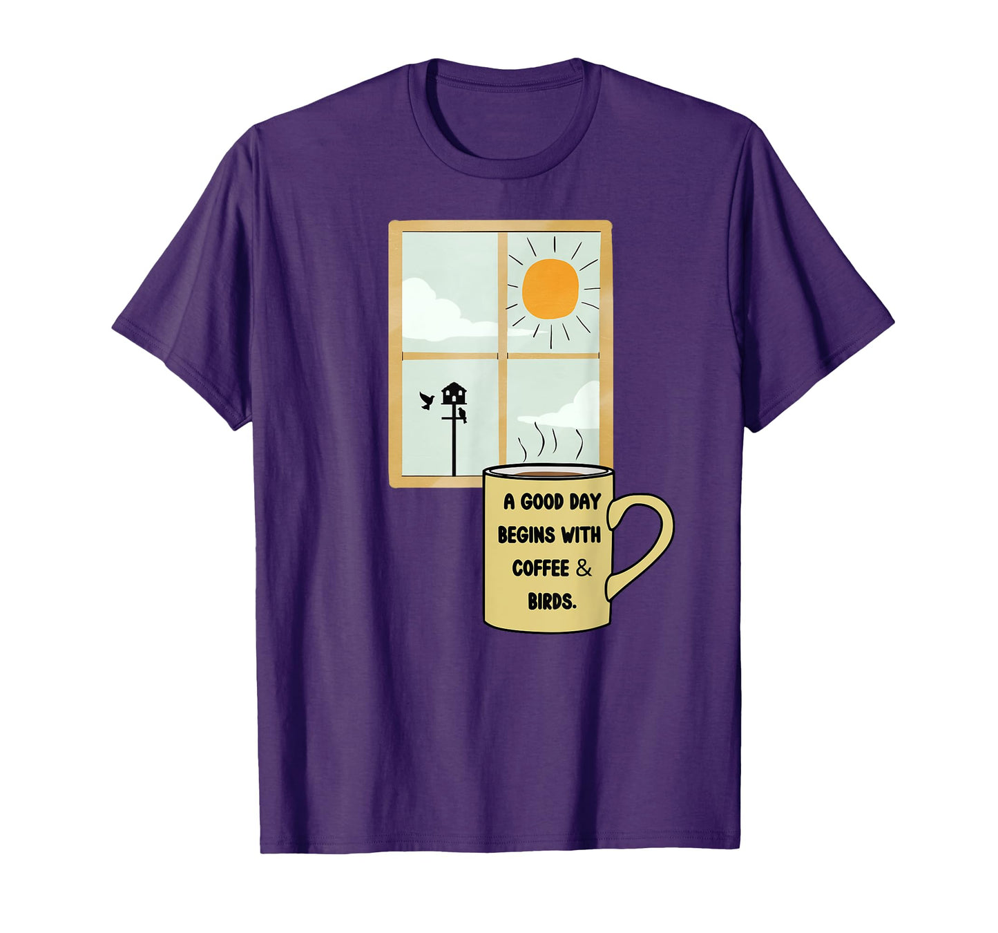 Coffee Drinker Bird Watcher Feeder Birds Nature Lover Gift T-Shirt