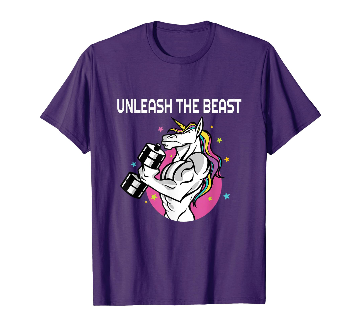 Unleash The Beast - Unicorn Gym Rat Magic Sparkle Muscles T-Shirt