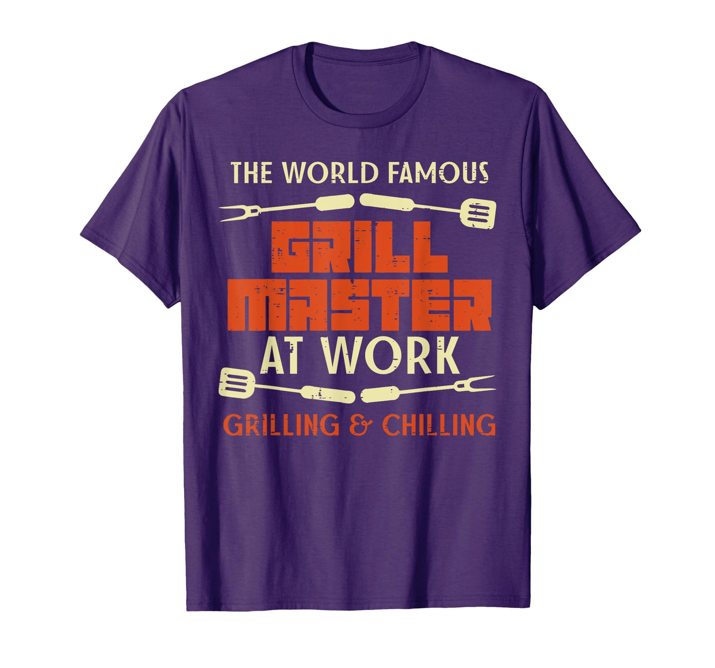 Grill Master At Work Grilling Chilling Funny Bbq Pitmaster T-Shirt