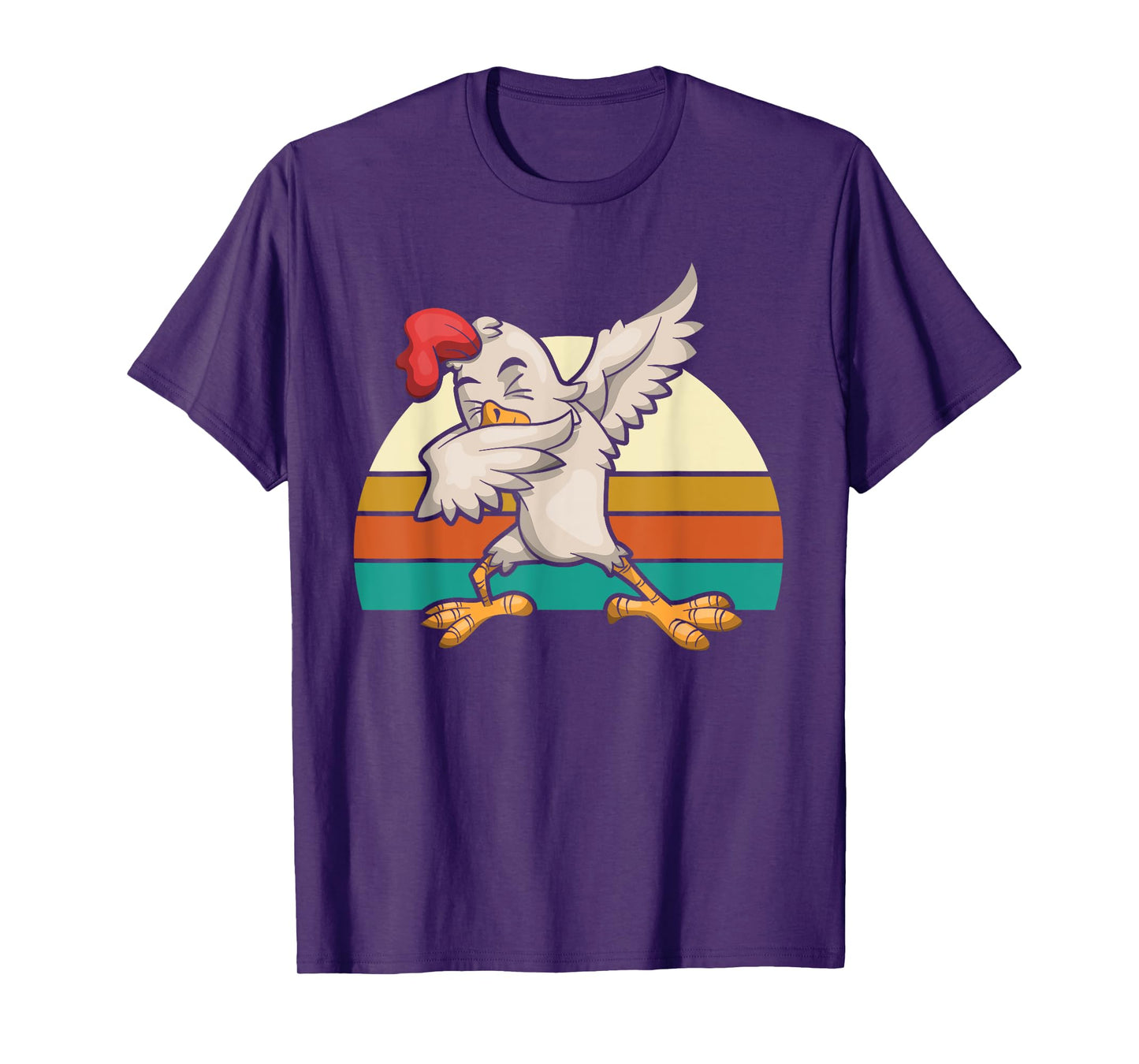 Retro Dabbing Rooster Kids Gift Funny Chicken T-Shirt
