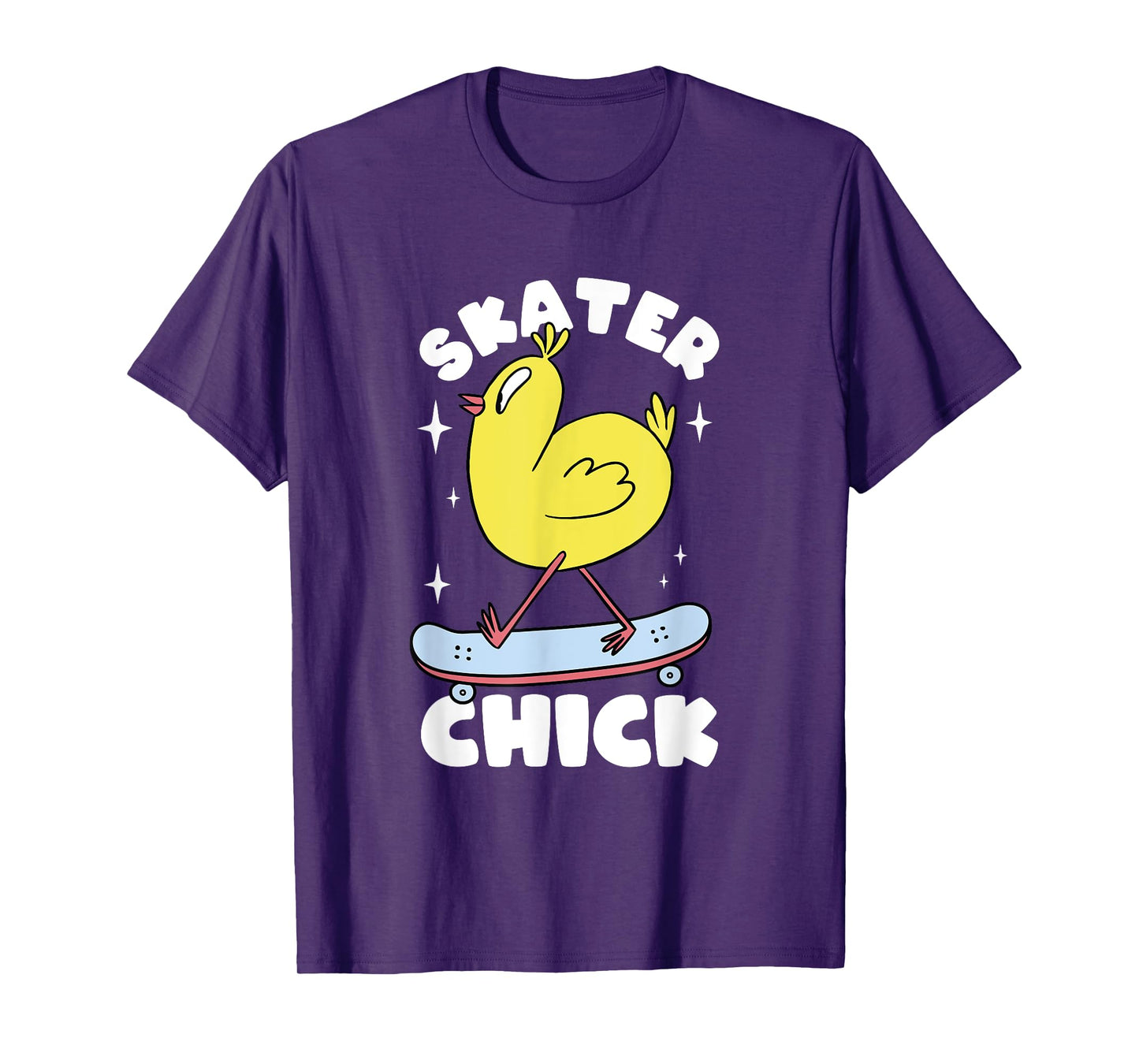 Skater Chick Cute Chicken Skateboard Skateboarding Girls T-Shirt
