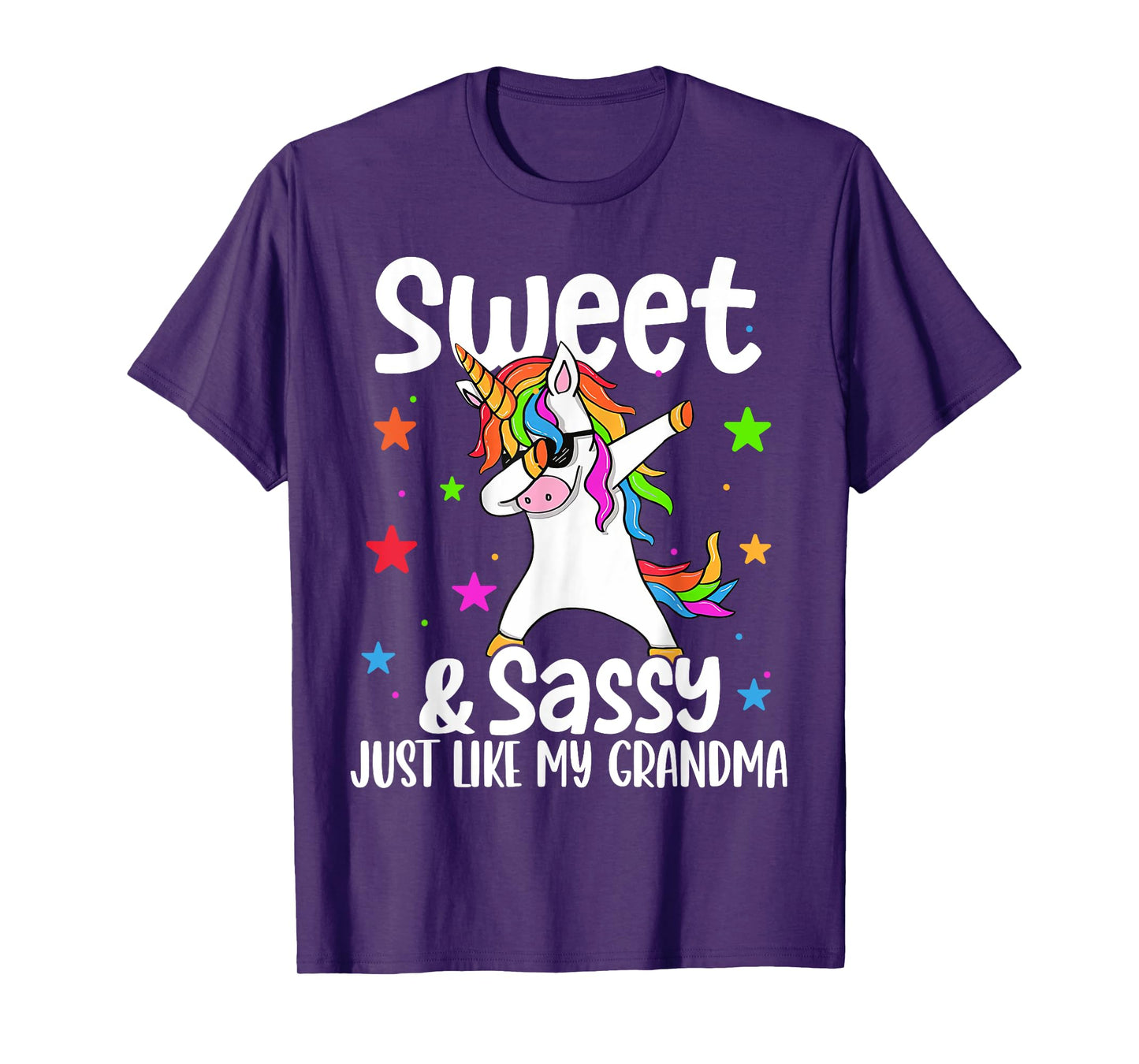 Sassy Like My Grandma Dabbing Unicorn Cute T-Shirt