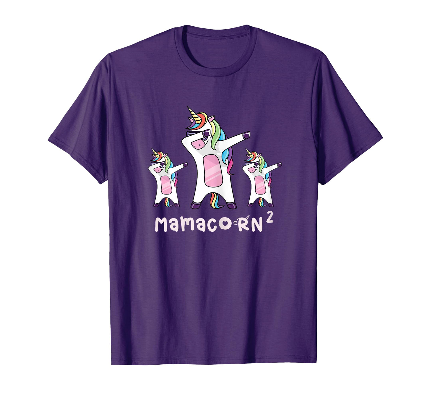 Cute Mamacorn Unicorn Mom Mother of 2 Twins Girls Baby Mom2 T-Shirt