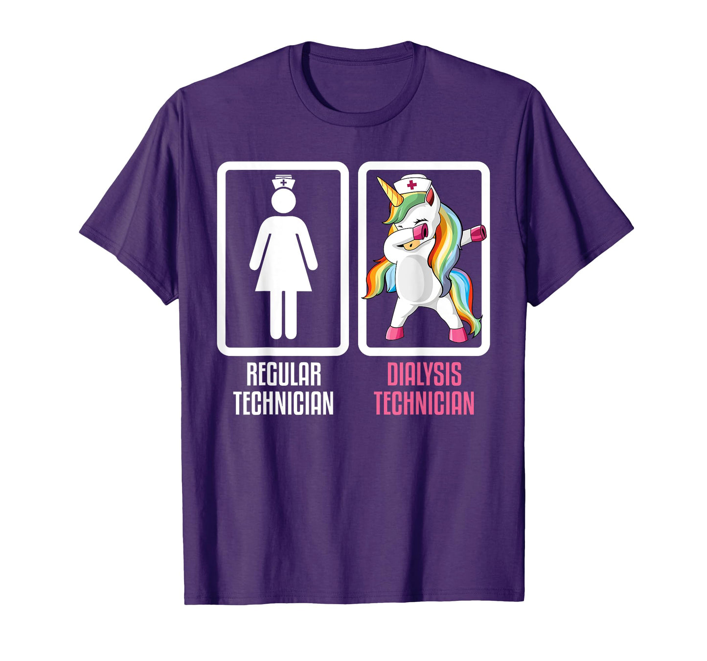 Regular Technician Vs Dabbing Unicorn Dialysis Technician T-Shirt