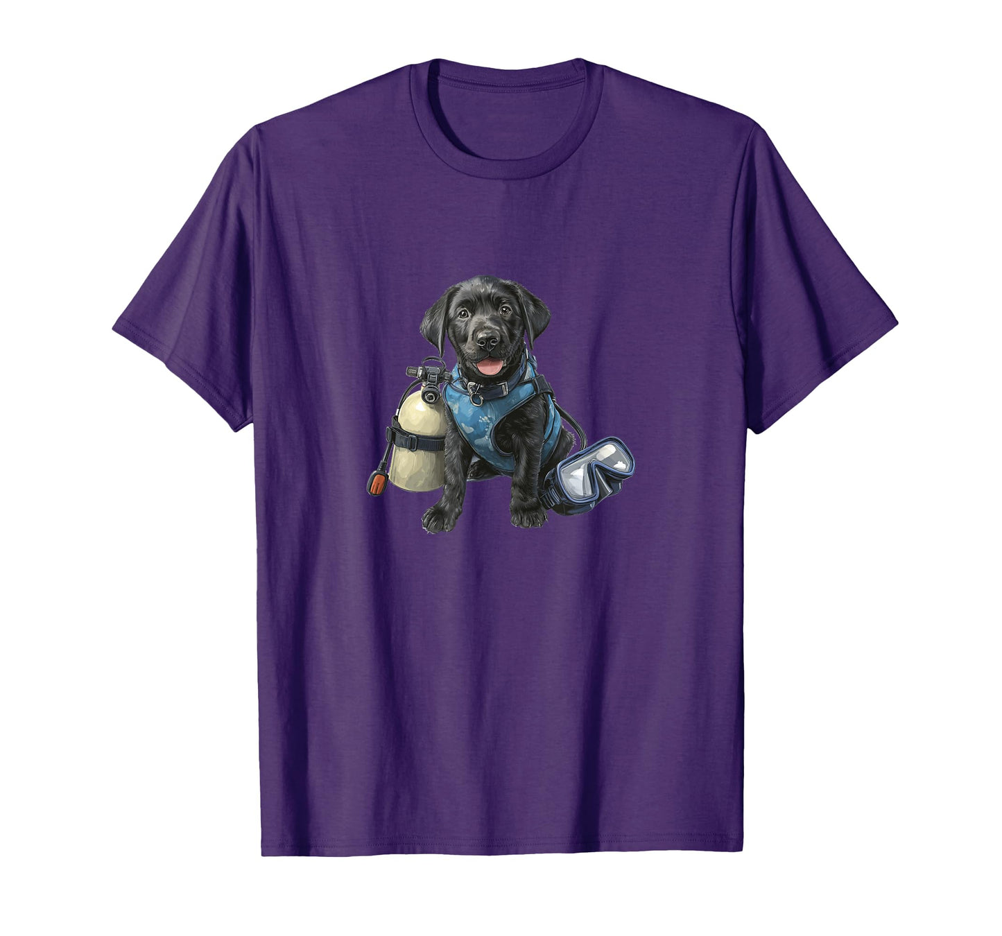 Funny Black Lab Puppy in Scuba Diving Gear T-Shirt