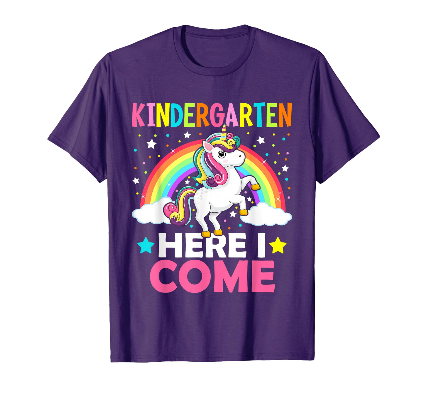Kindergarten Here I Come Cute Unicorn 1st Day Back To School T-Shirt