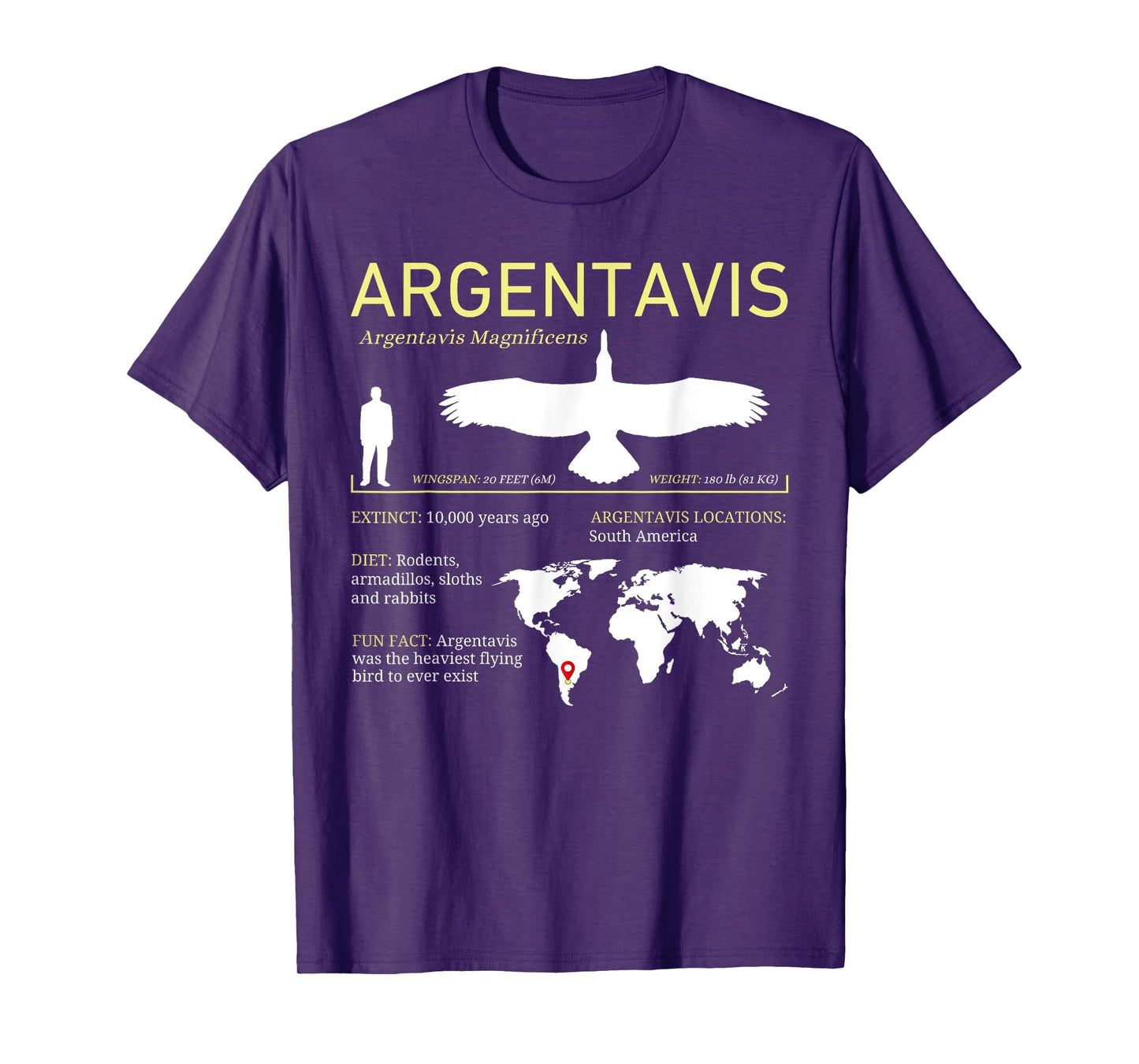 Argentavis Extinct Prehistoric Giant Flying Bird T-Shirt