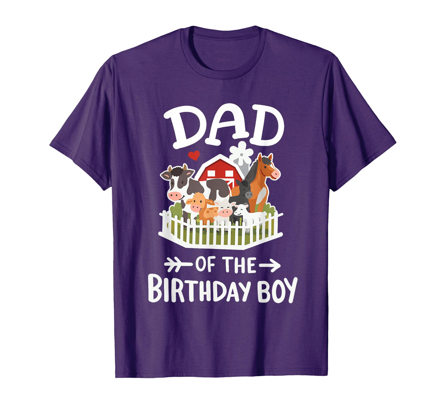 Dad Of The Birthday Boy Farm Animals Bday Family Matching T-Shirt