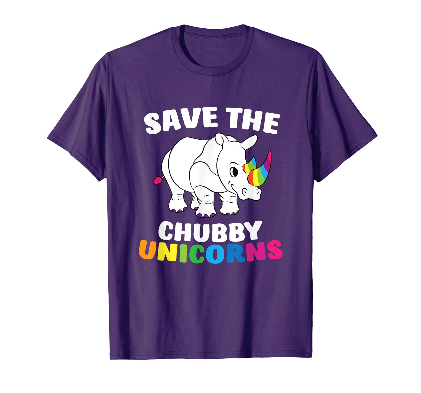 Save The Chubby Unicorns Funny Unicorn Rhino T-Shirt