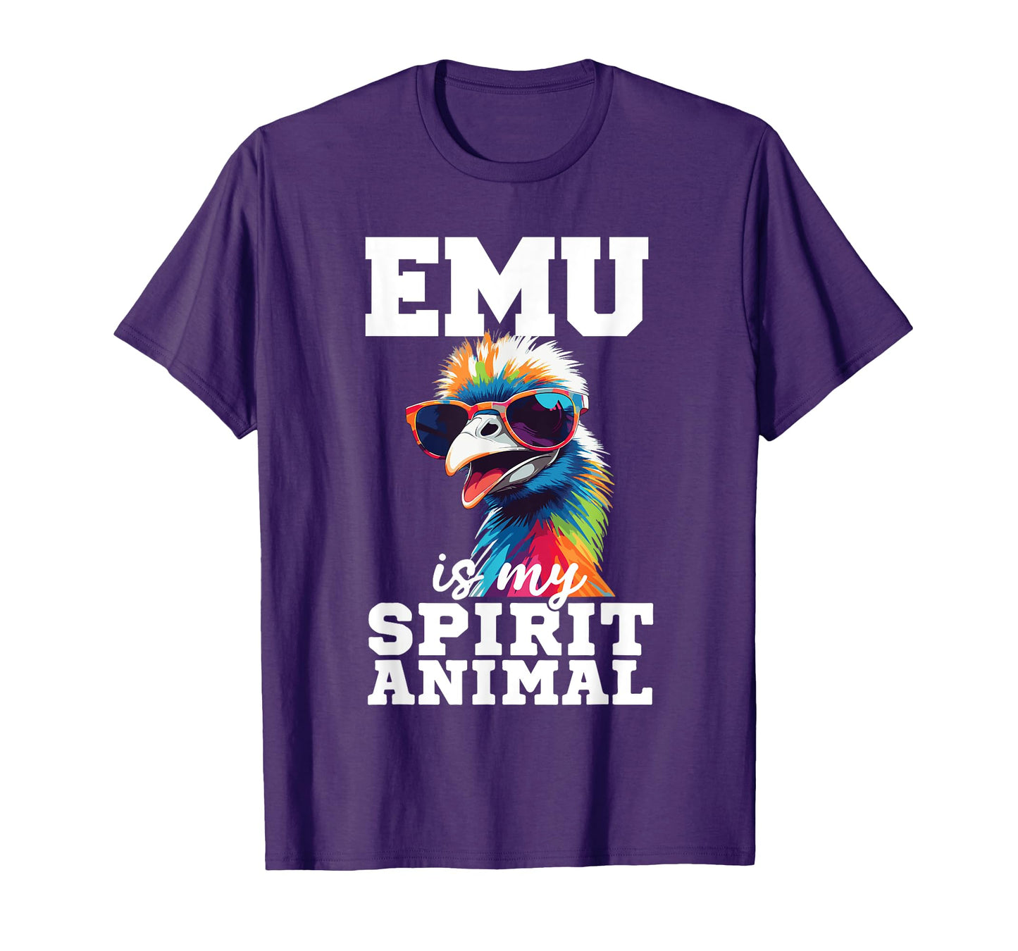 Emu Spirit Colorful Emus Retro Zookeeper Funny Birds T-Shirt
